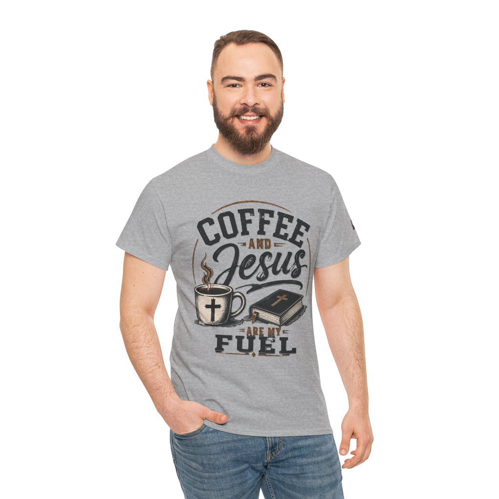 Coffee and Jesus Are My Fuel T-Shirt — Faith & Coffee Graphic Tee