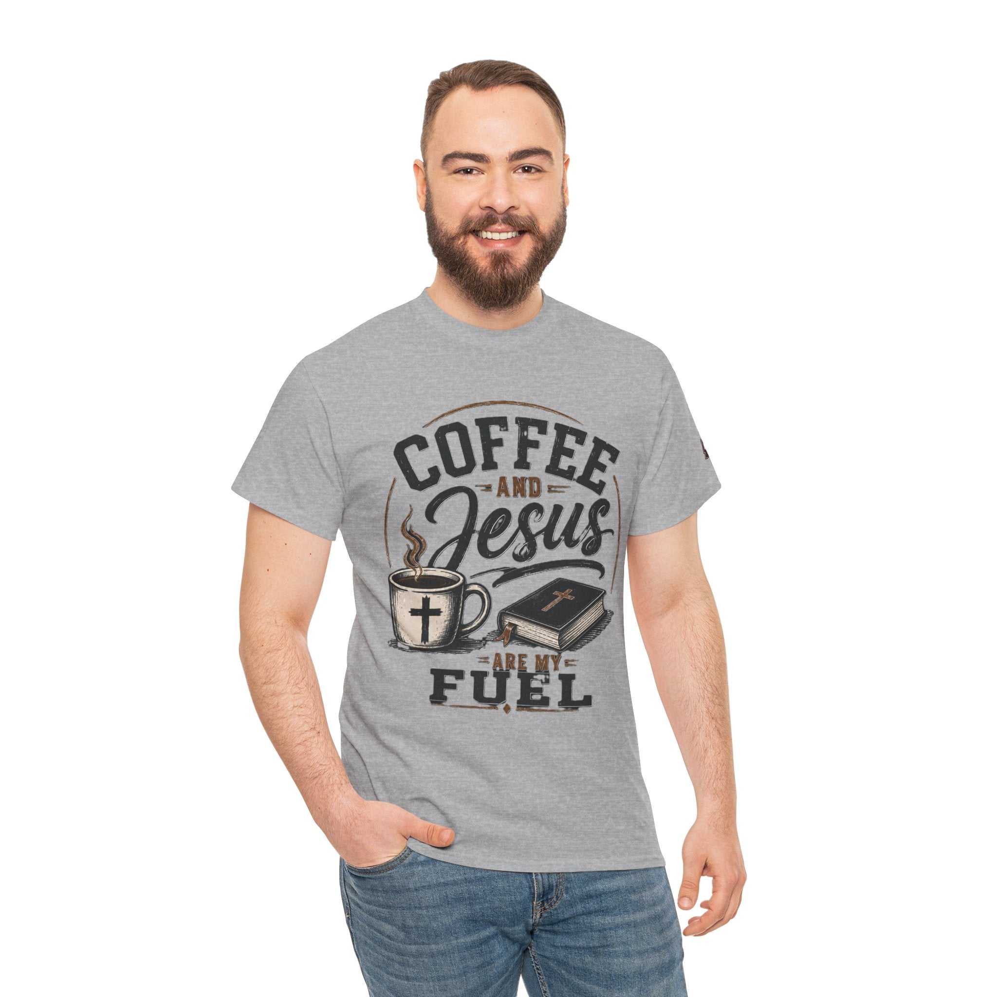 Coffee and Jesus Are My Fuel T-Shirt — Faith & Coffee Graphic Tee