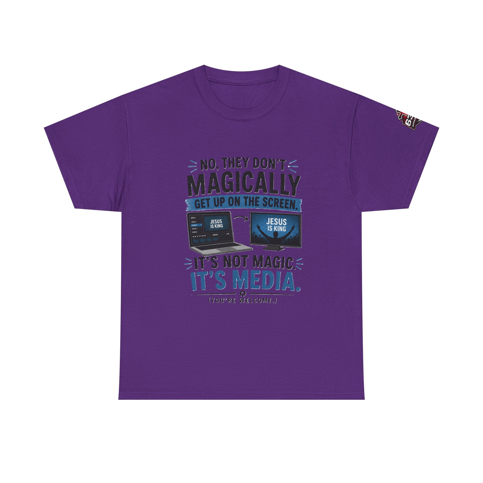 Church Media, Not Magic! Tee — Cheeky Church Media Leader Graphic T-Shirt