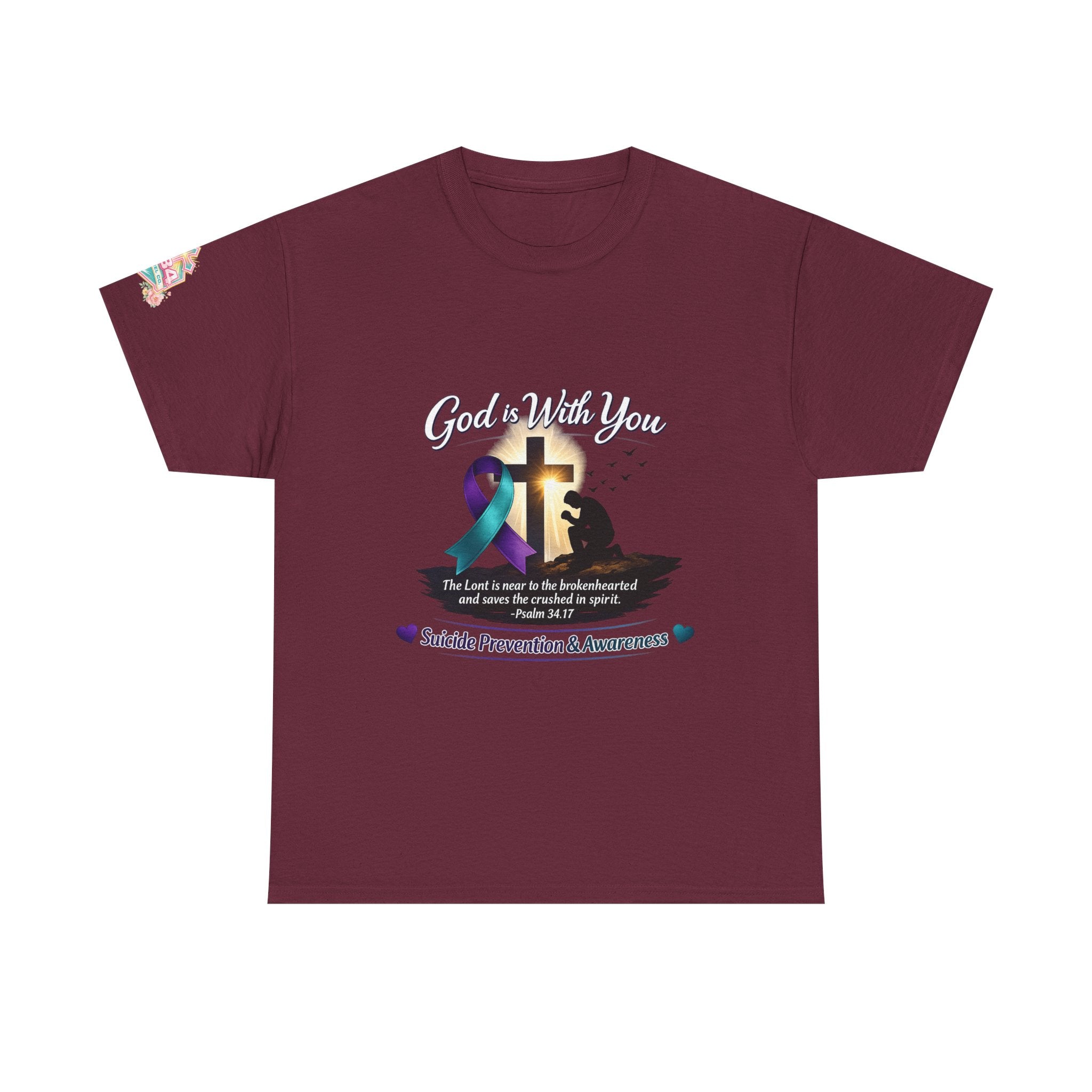 Suicide Prevention Awareness Tee — "God Is With You" Support Shirt