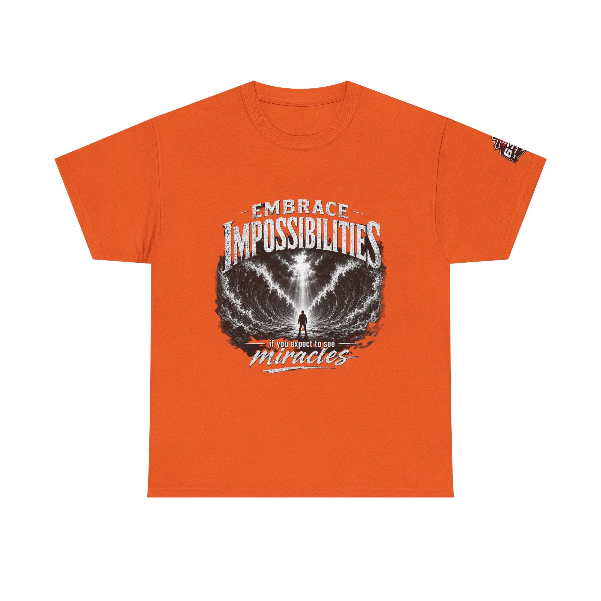 Moses Parting the Red Sea Tee — "Embrace Impossibilities" Inspirational Christian T‑Shirt