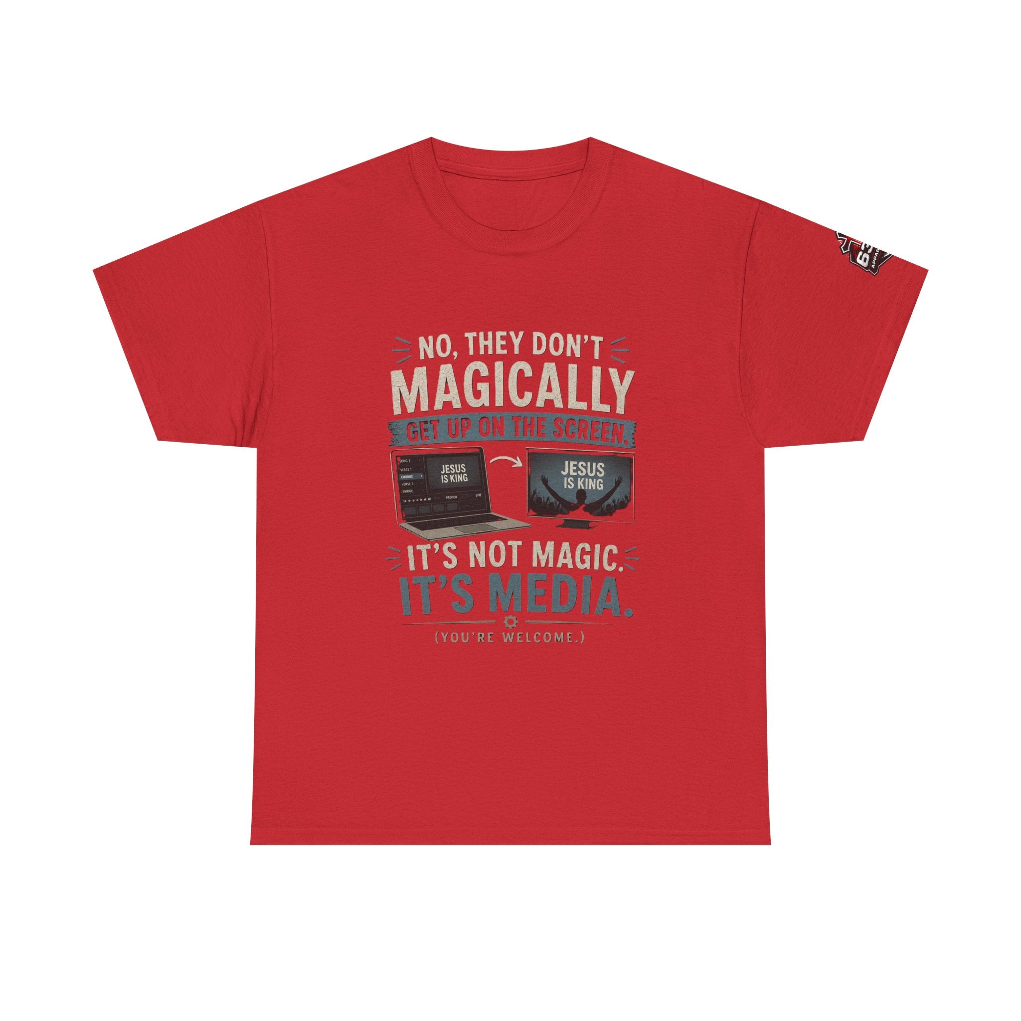 Church Media, Not Magic! Tee — Cheeky Church Media Leader Graphic T-Shirt