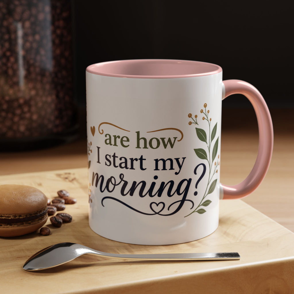 Coffee & Jesus Morning Mug — “Coffee and Jesus are how i start my morning” Accent Coffee Mug (11/15 oz)