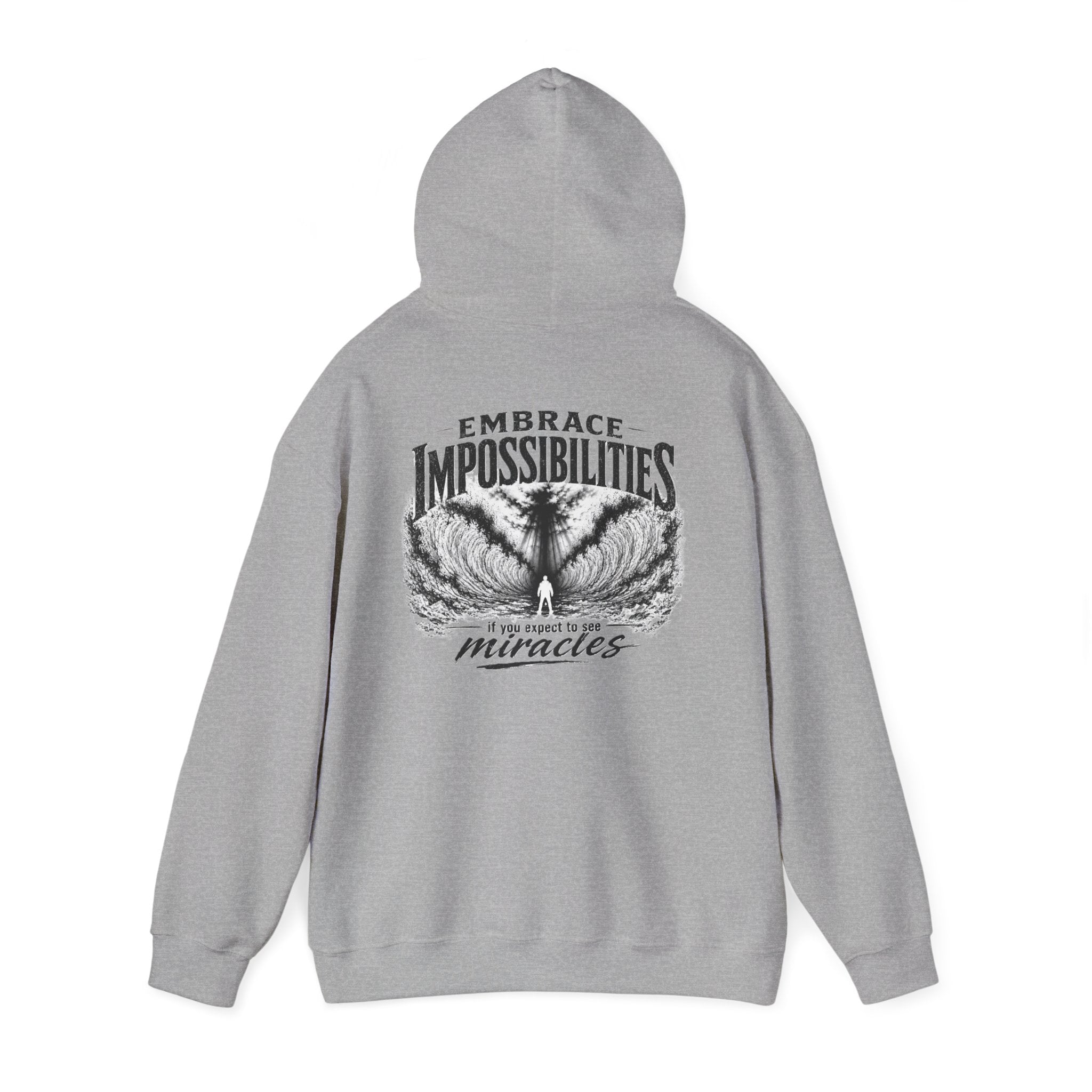 Floral Embrace Impossibilities Hooded Sweatshirt — Inspirational 'Expect to See Miracles' Quote
