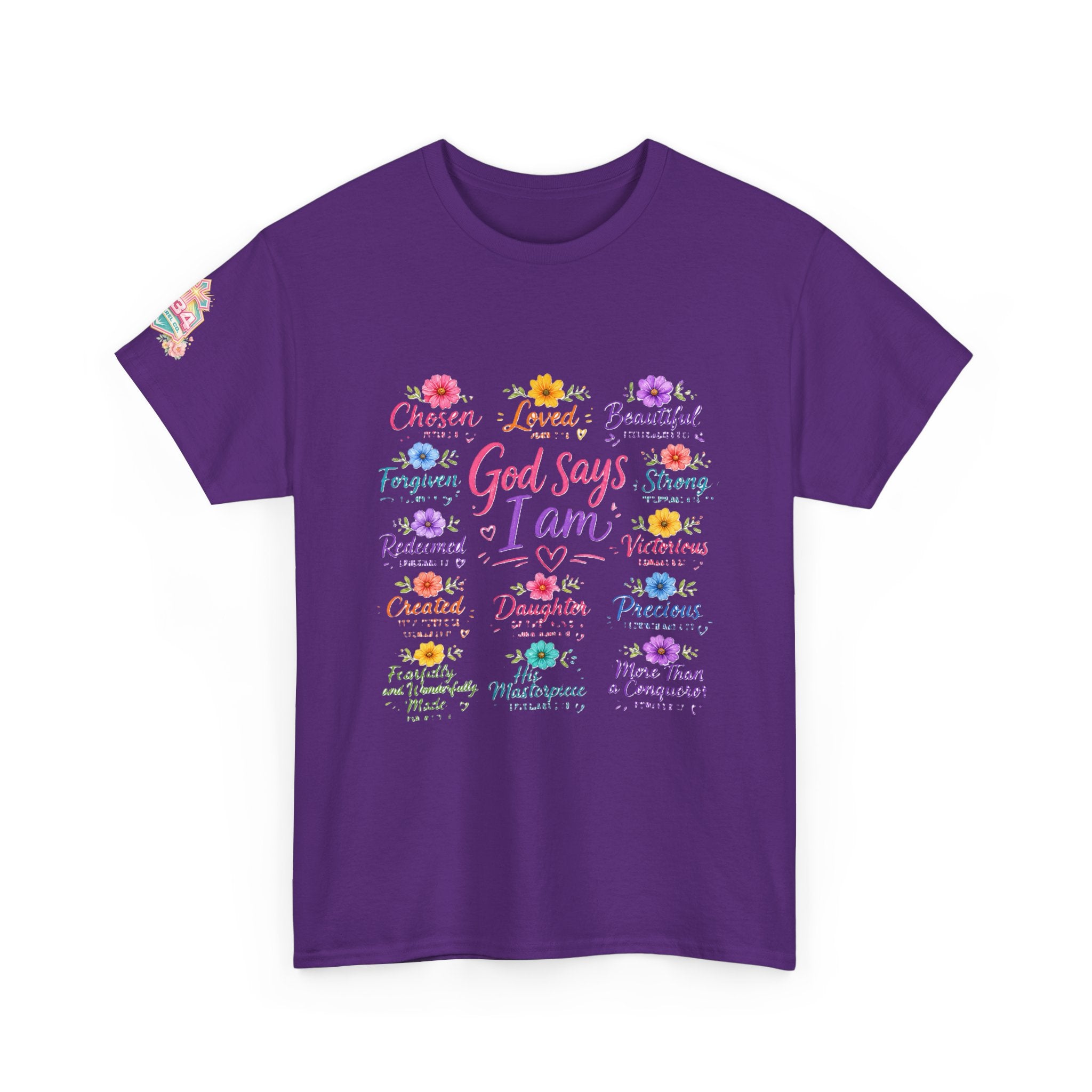 Encouraged by God Floral Tee — What God Says We Are Inspirational Women Shirt