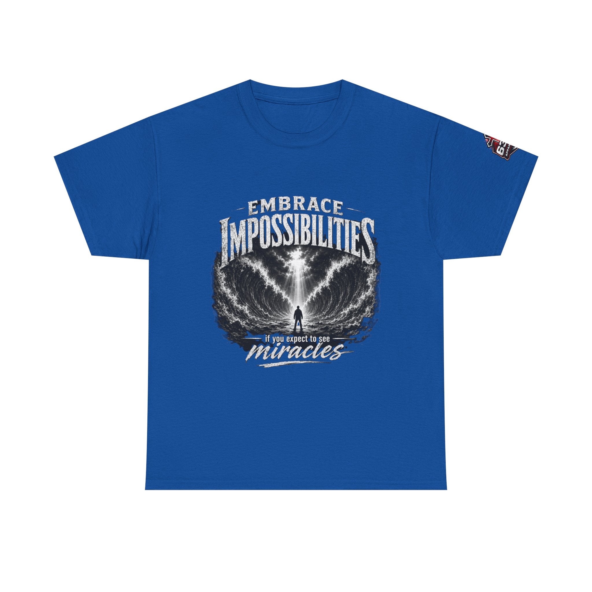 Moses Parting the Red Sea Tee — "Embrace Impossibilities" Inspirational Christian T‑Shirt