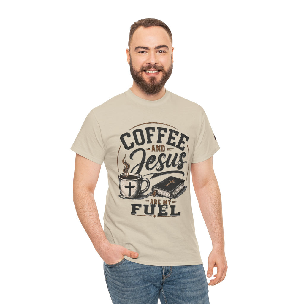 Coffee and Jesus Are My Fuel T-Shirt — Faith & Coffee Graphic Tee