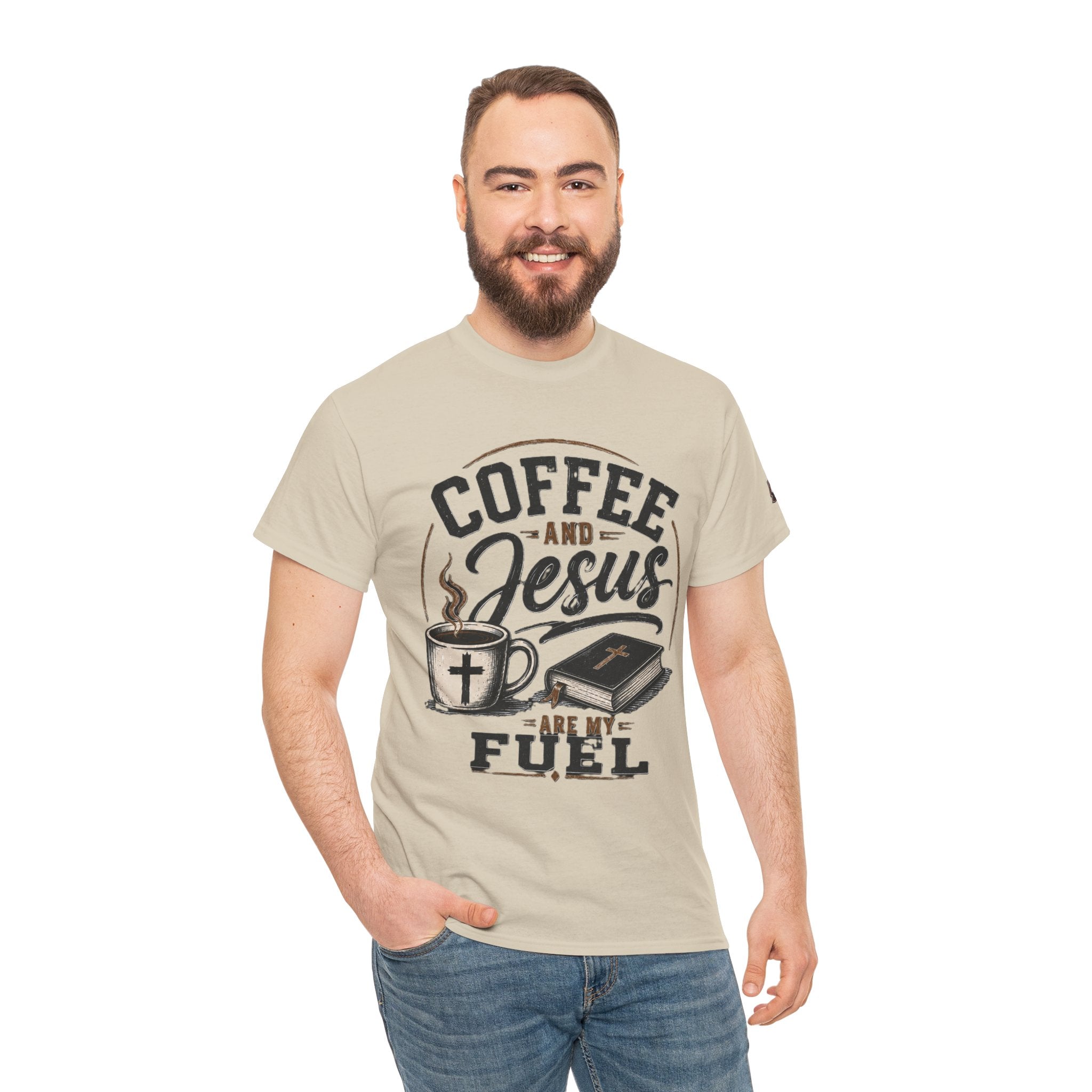 Coffee and Jesus Are My Fuel T-Shirt — Faith & Coffee Graphic Tee