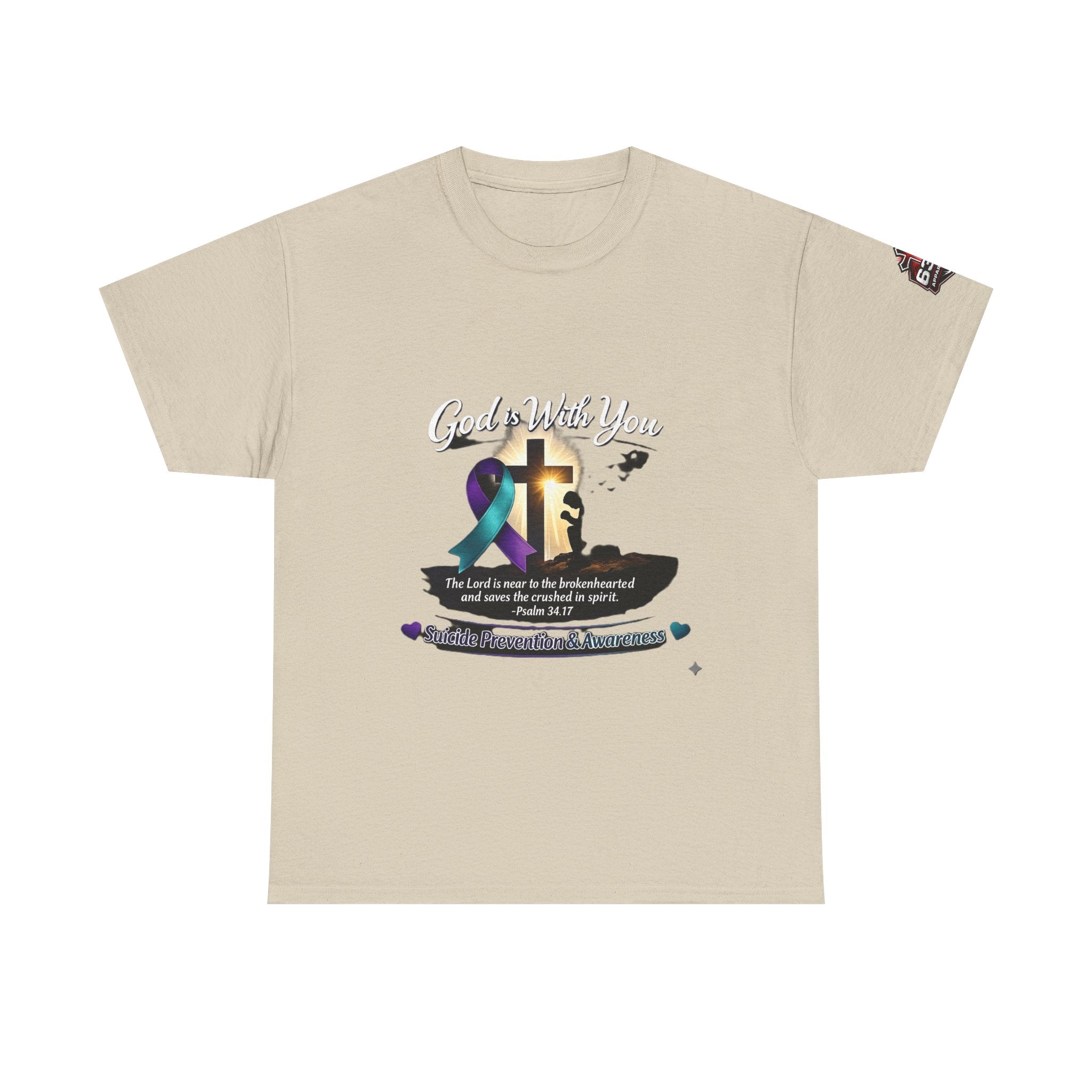 God Is With You Tee — Suicide Prevention Awareness Shirt (Psalm 34:17)