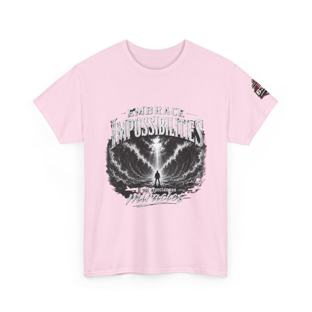 Moses Parting the Red Sea Tee — "Embrace Impossibilities" Inspirational Christian T‑Shirt