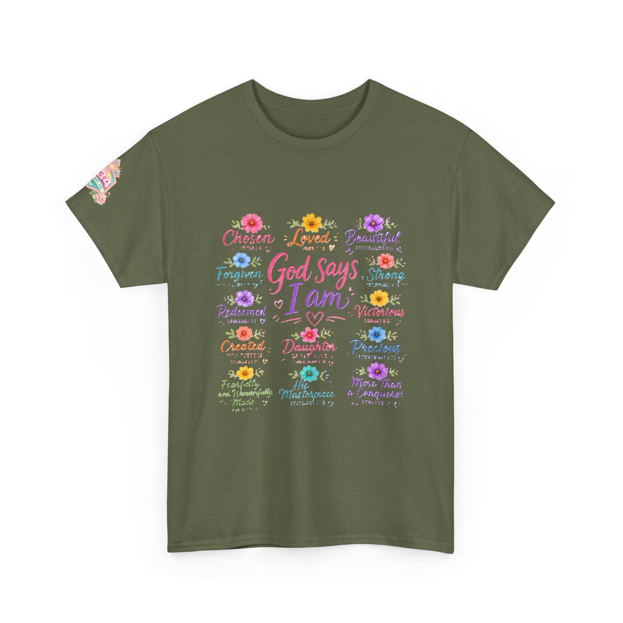 Encouraged by God Floral Tee — What God Says We Are Inspirational Women Shirt