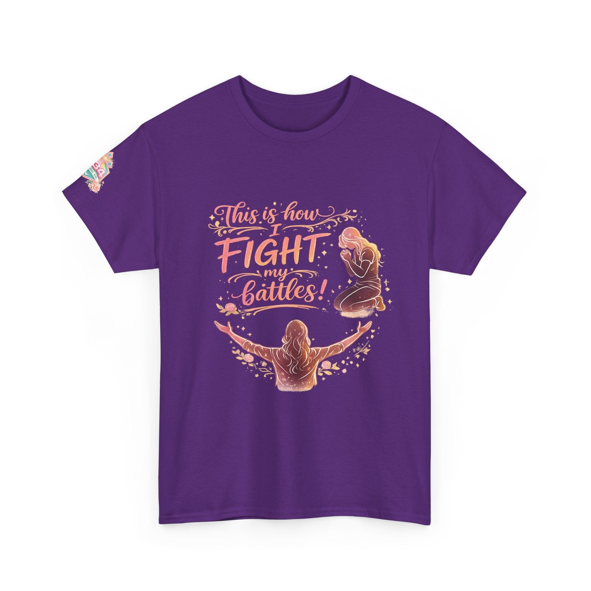 Women's Prayer & Worship Tee — "This Is How I Fight My Battles" Christian T-Shirt