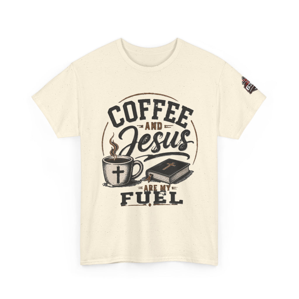 Coffee and Jesus Are My Fuel T-Shirt — Faith & Coffee Graphic Tee