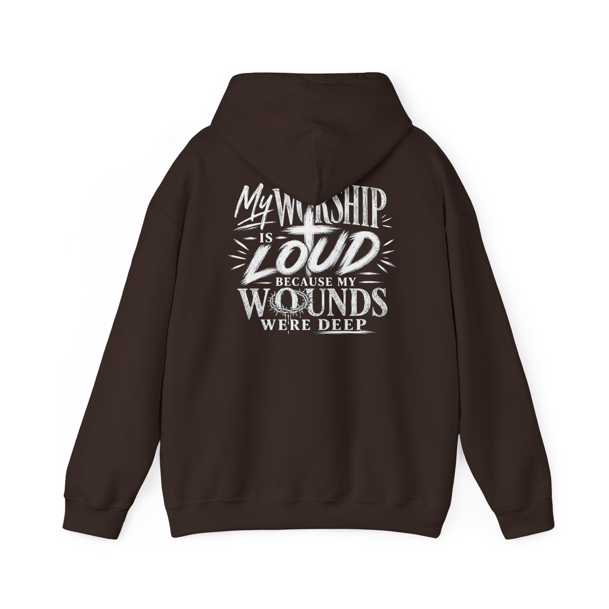 Floral Christian Hoodie — "My Worship Is Loud Because My Wounds Were Deep"