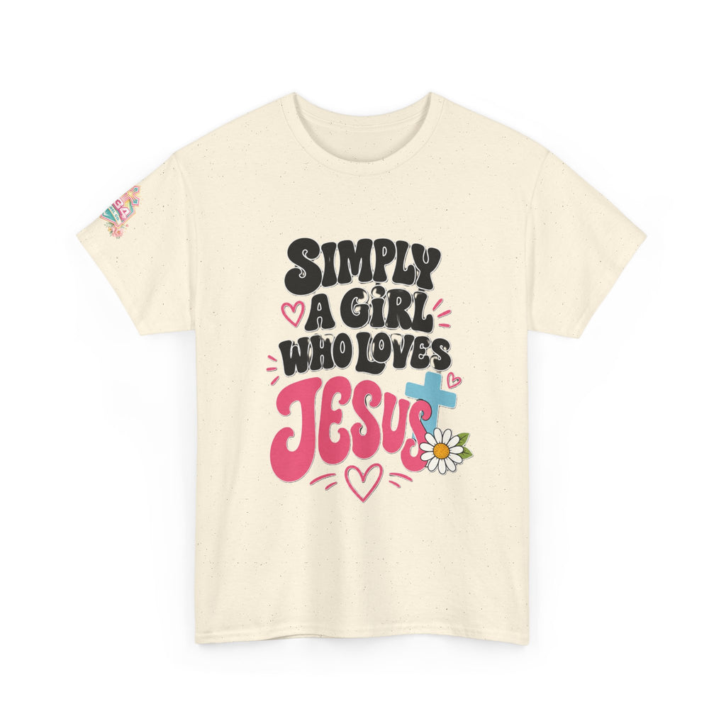 Girl Who Loves Jesus Floral Tee — Bright Colorful Christian Faith Shirt