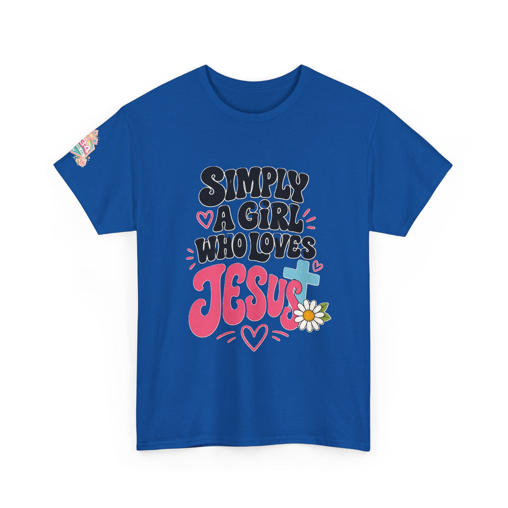 Girl Who Loves Jesus Floral Tee — Bright Colorful Christian Faith Shirt
