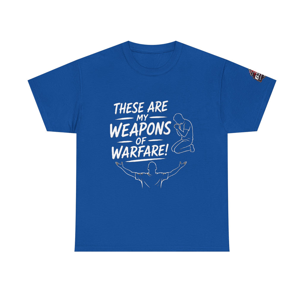 Worship & Prayer Tee — "These Are My Weapons of Warfare" Christian T-Shirt