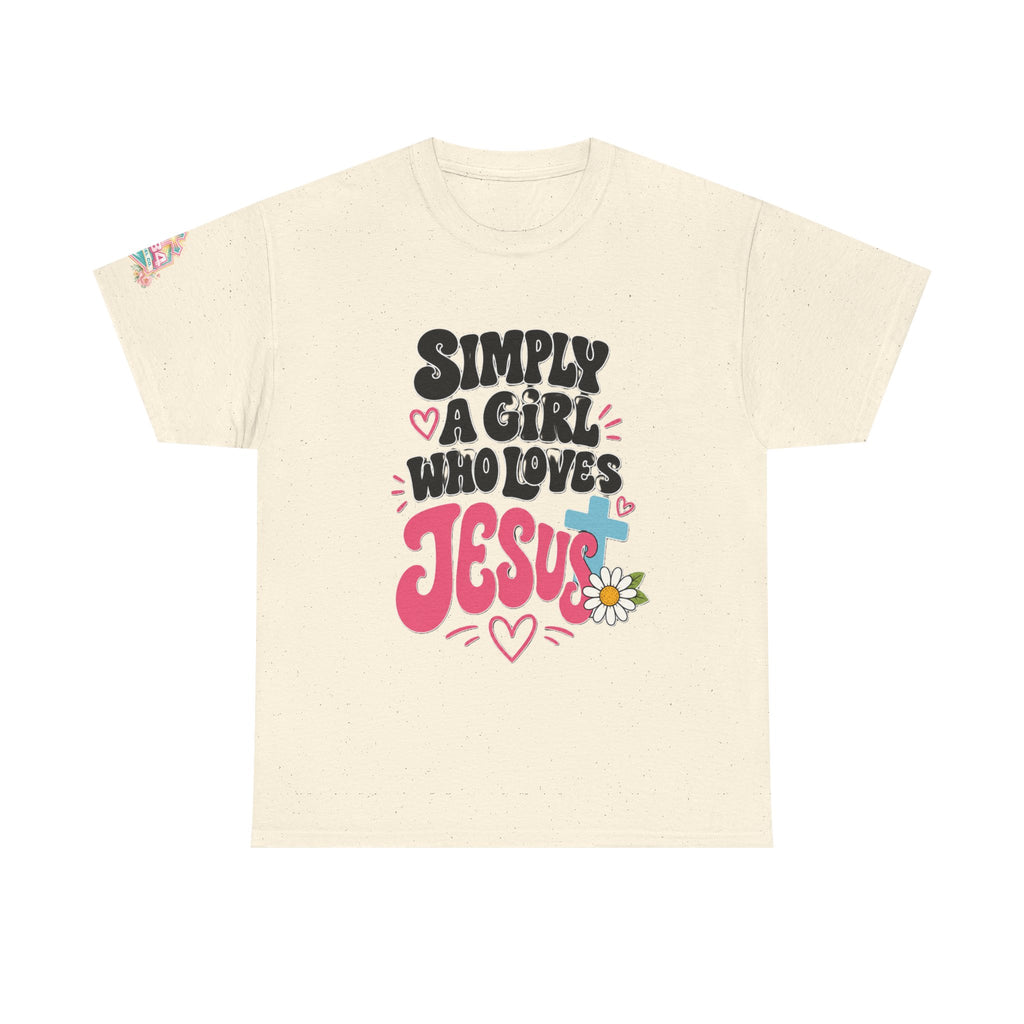 Girl Who Loves Jesus Floral Tee — Bright Colorful Christian Faith Shirt