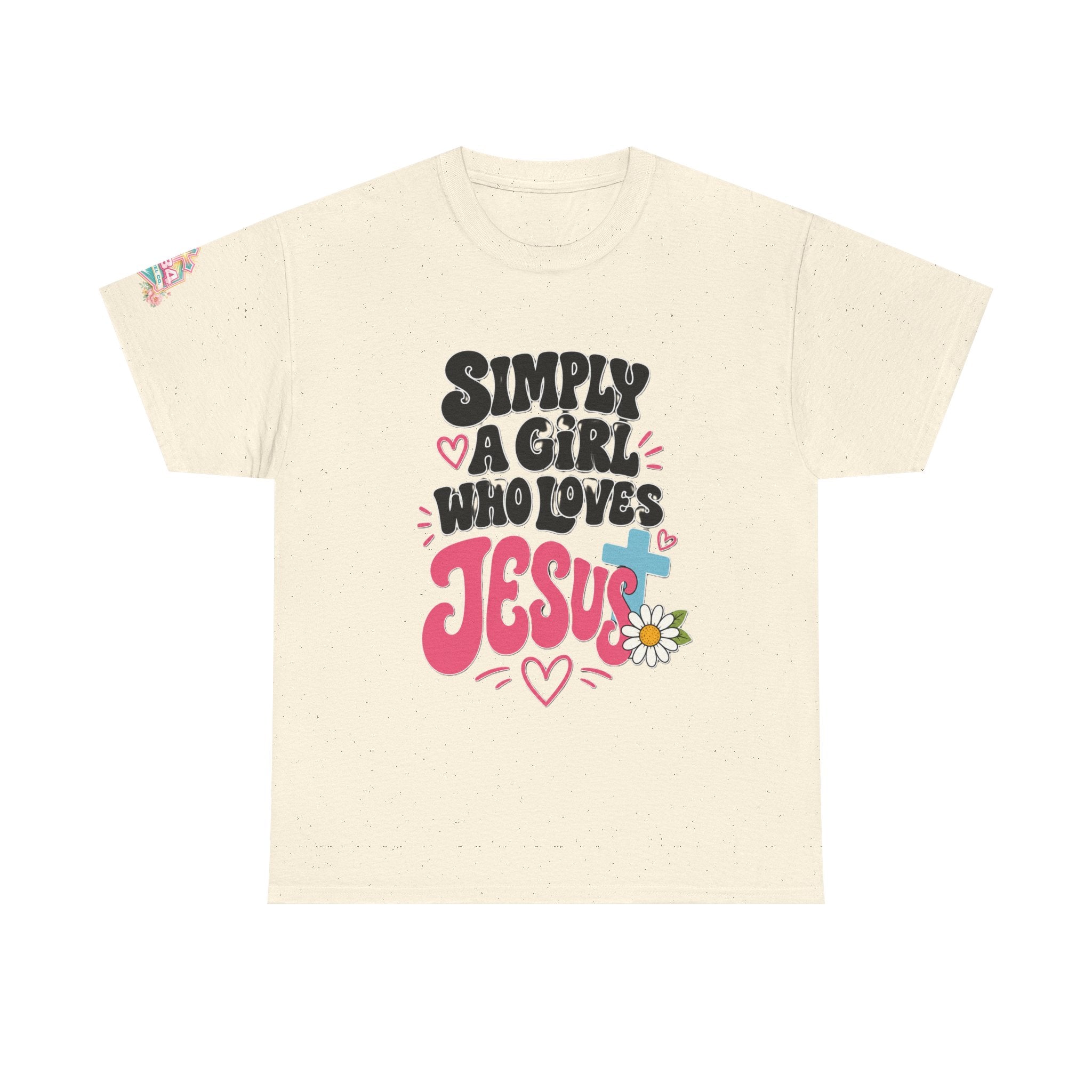Girl Who Loves Jesus Floral Tee — Bright Colorful Christian Faith Shirt