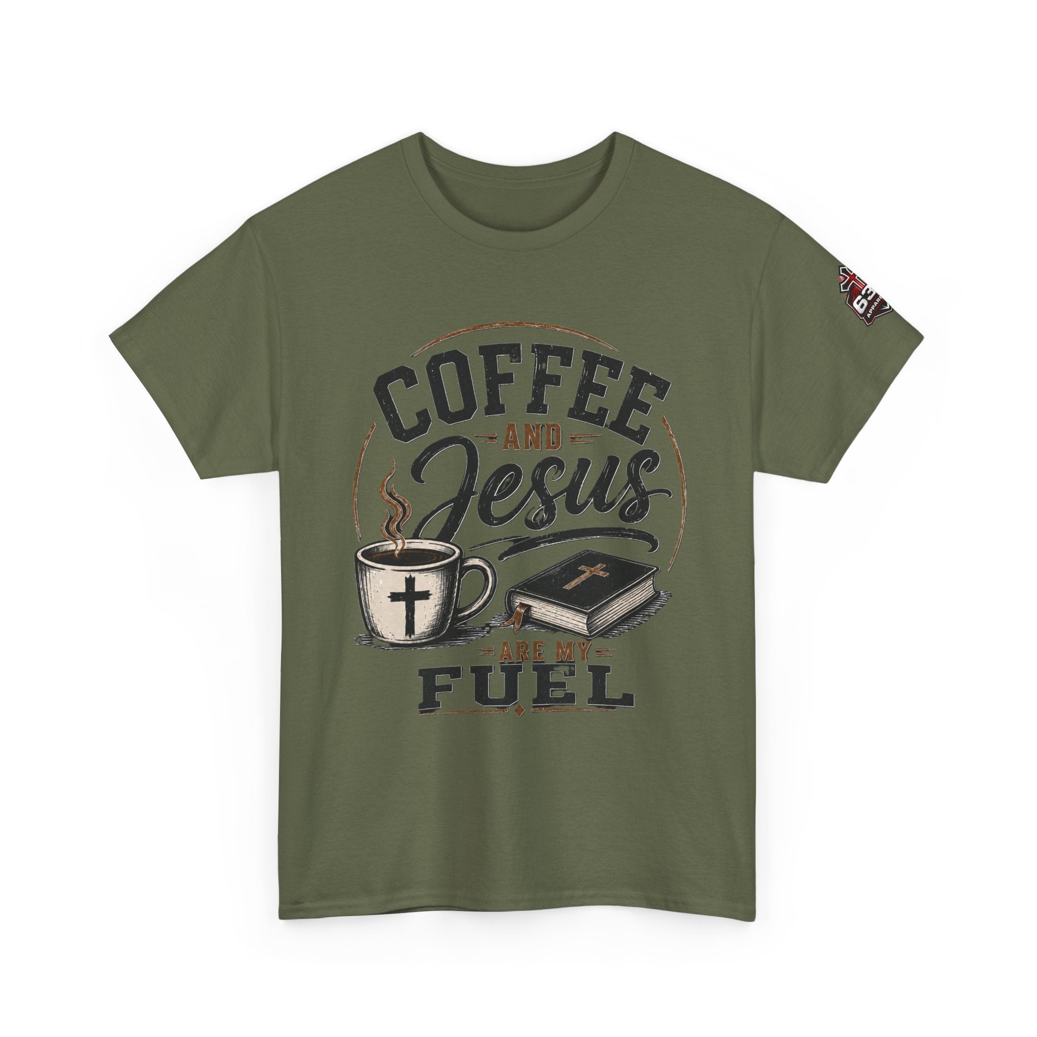 Coffee and Jesus Are My Fuel T-Shirt — Faith & Coffee Graphic Tee