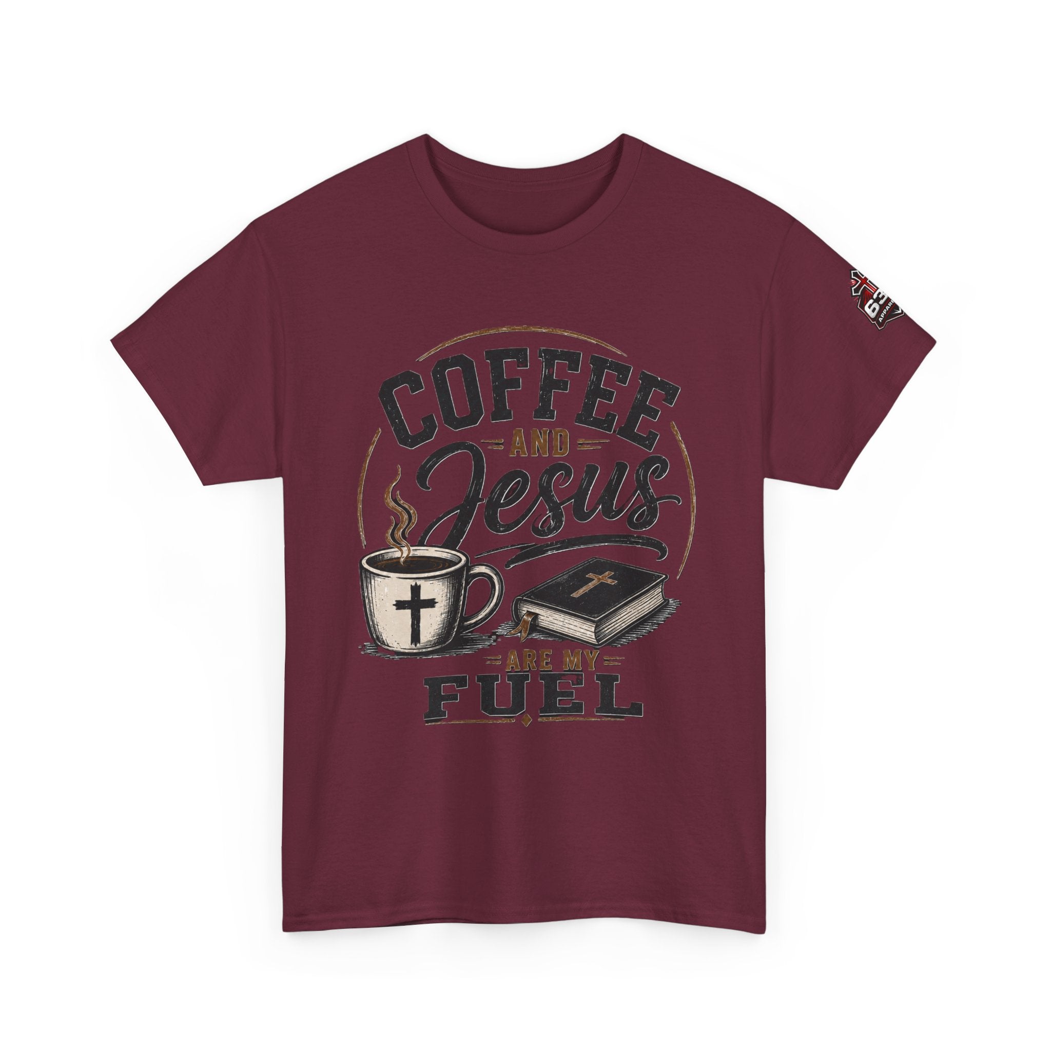 Coffee and Jesus Are My Fuel T-Shirt — Faith & Coffee Graphic Tee
