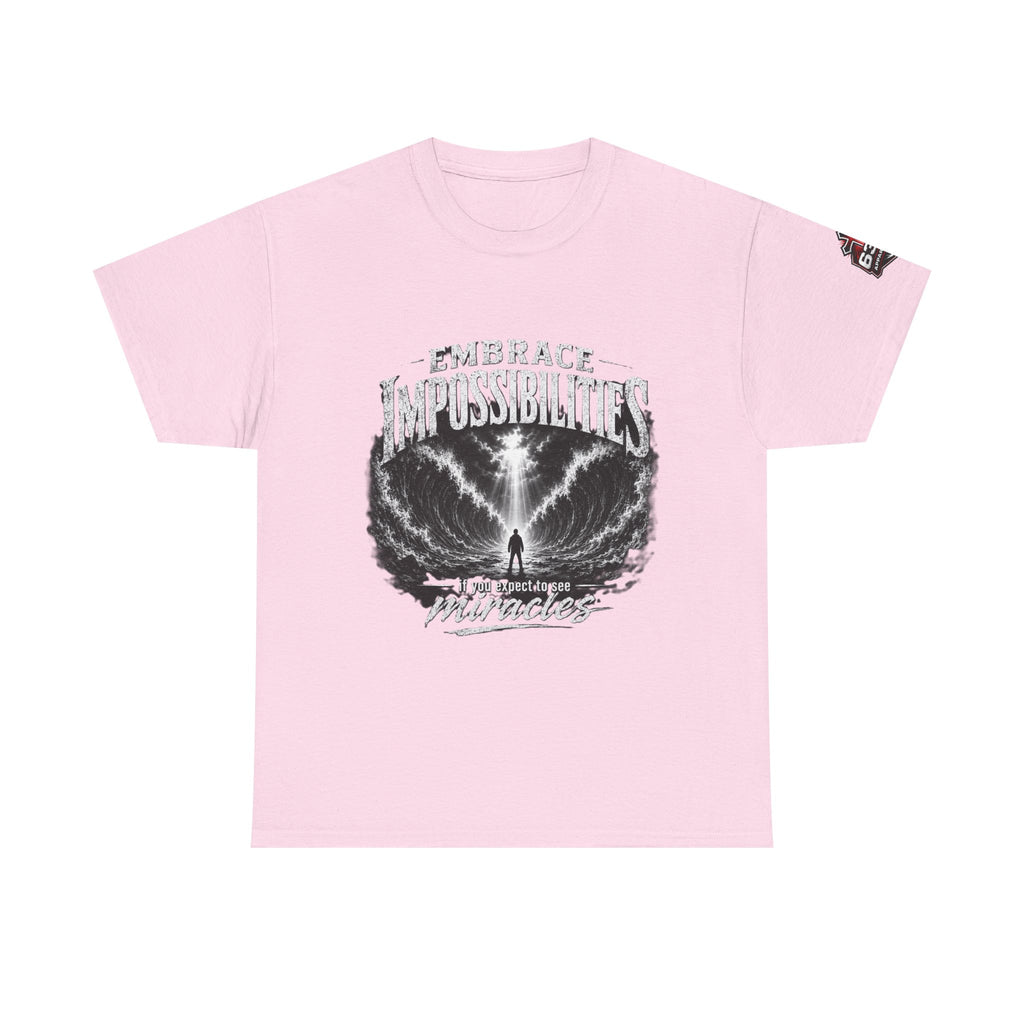 Moses Parting the Red Sea Tee — "Embrace Impossibilities" Inspirational Christian T‑Shirt