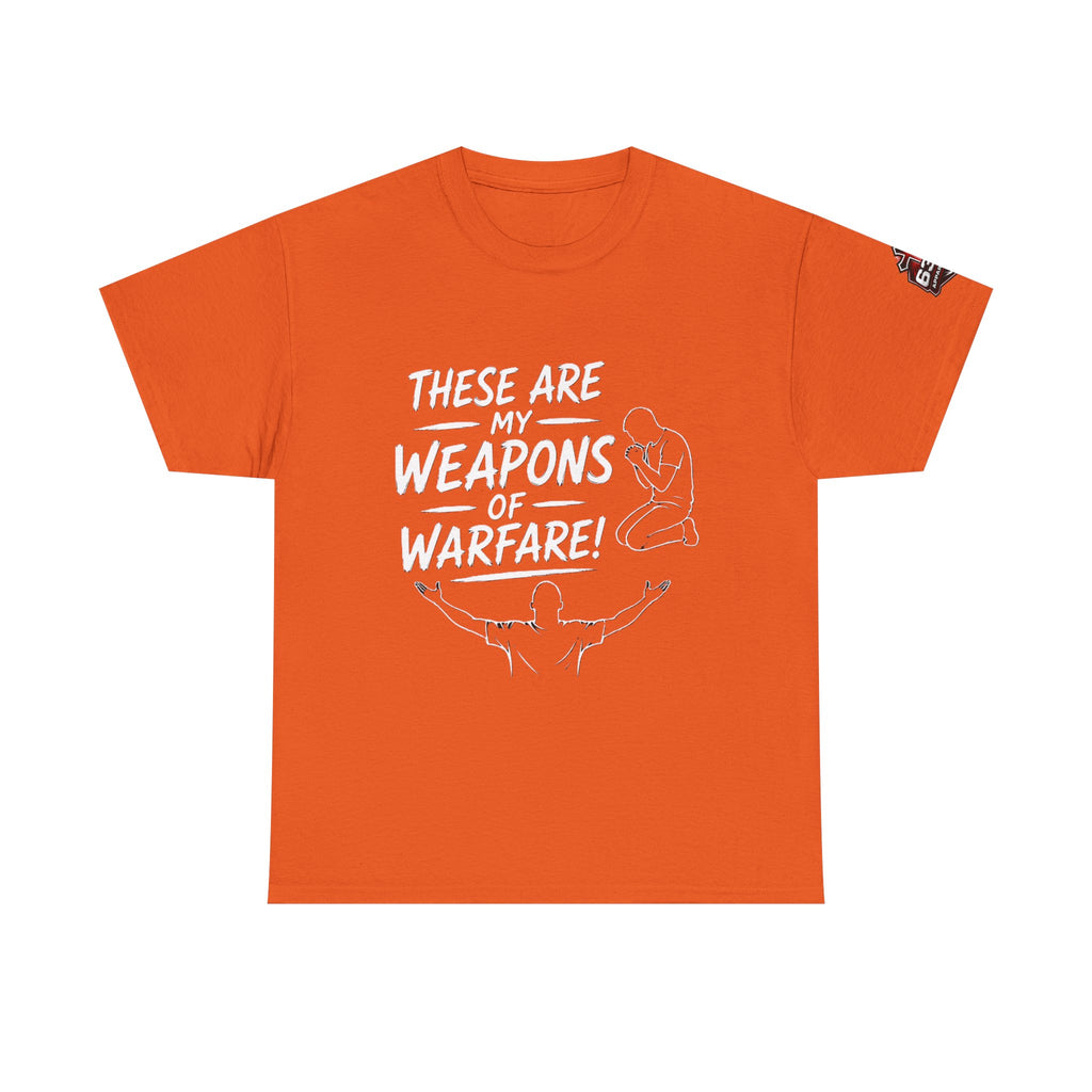 Worship & Prayer Tee — "These Are My Weapons of Warfare" Christian T-Shirt