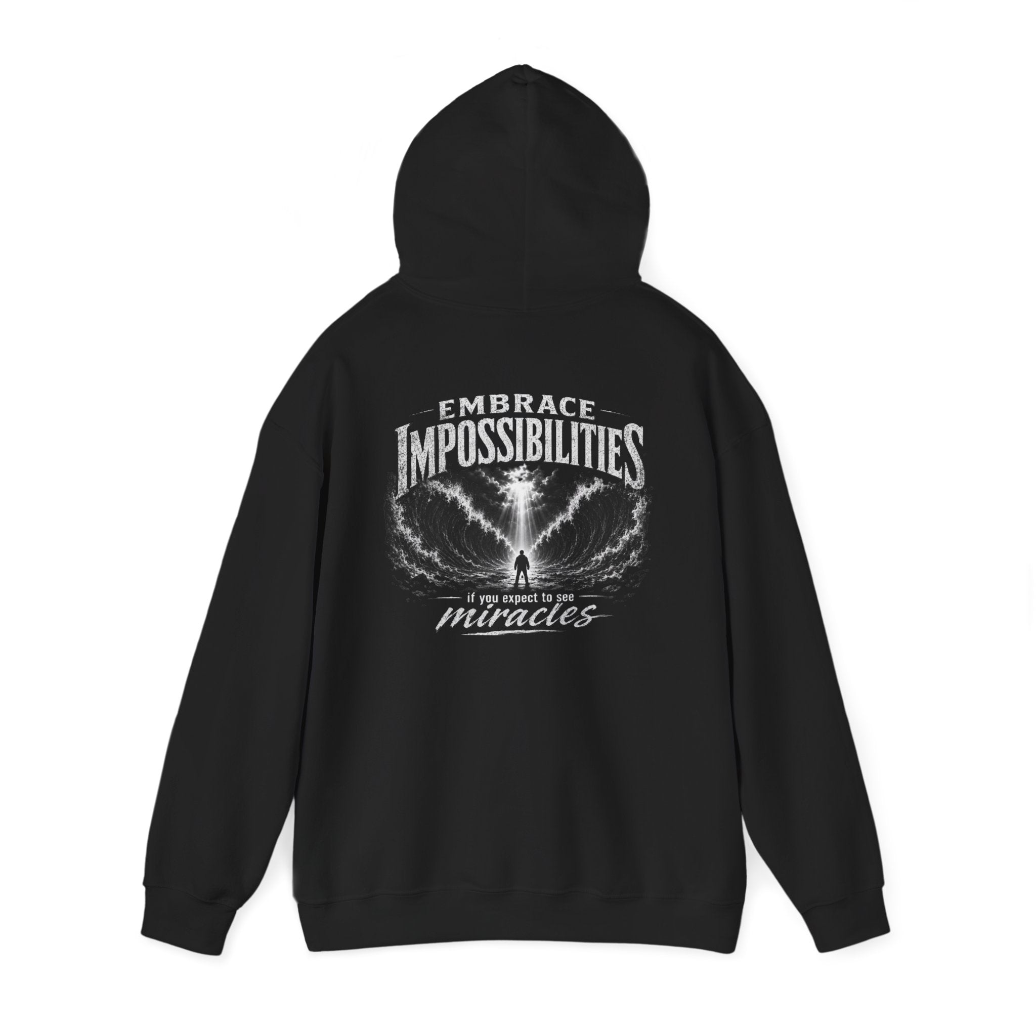 Floral Embrace Impossibilities Hooded Sweatshirt — Inspirational 'Expect to See Miracles' Quote