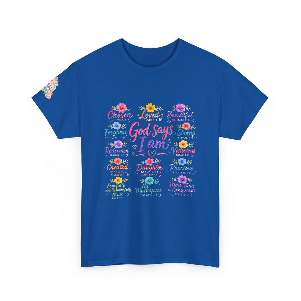 Encouraged by God Floral Tee — What God Says We Are Inspirational Women Shirt