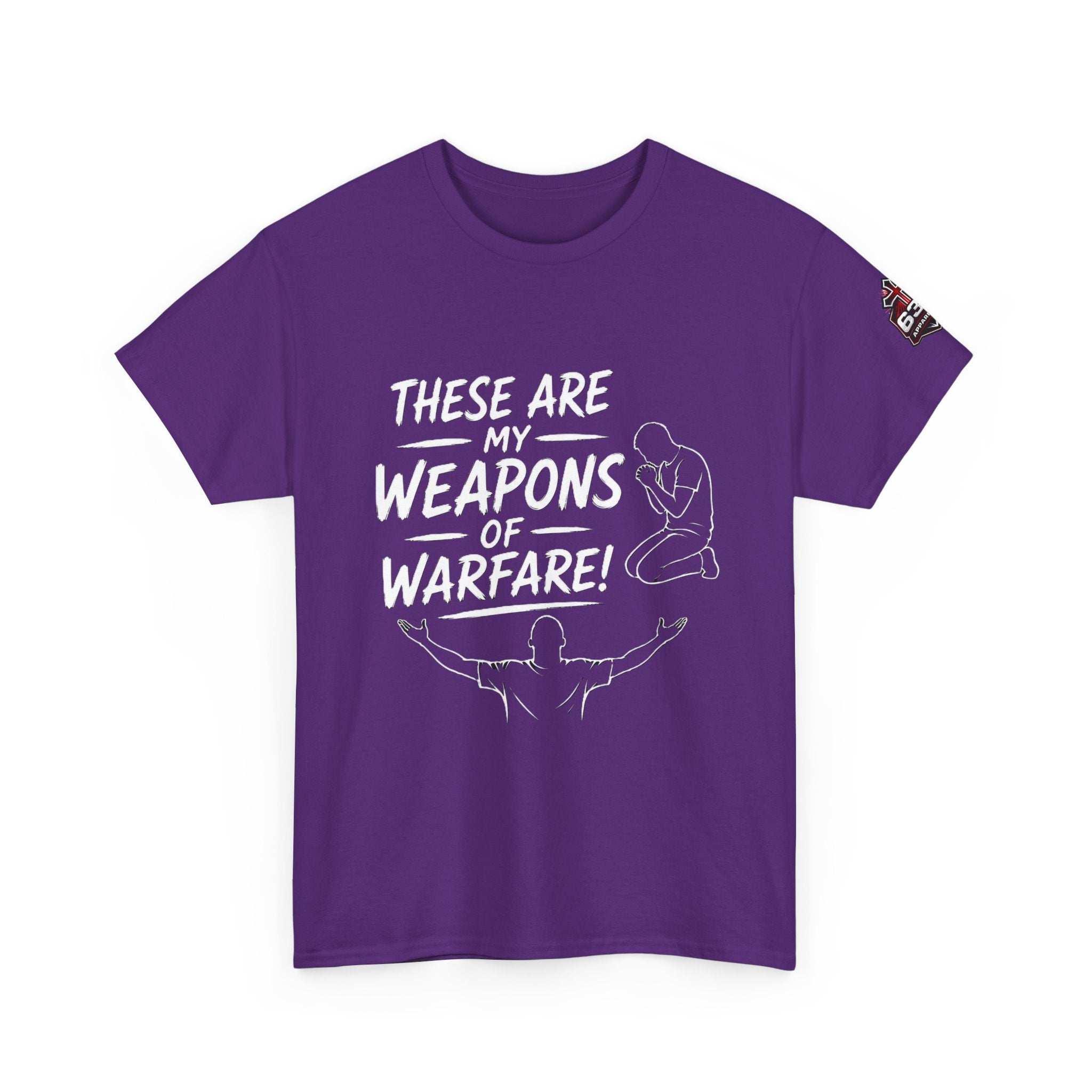 Worship & Prayer Tee — "These Are My Weapons of Warfare" Christian T-Shirt