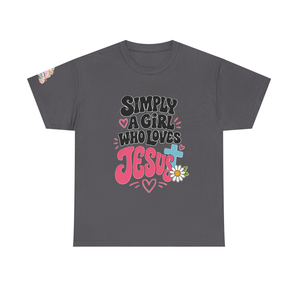Girl Who Loves Jesus Floral Tee — Bright Colorful Christian Faith Shirt