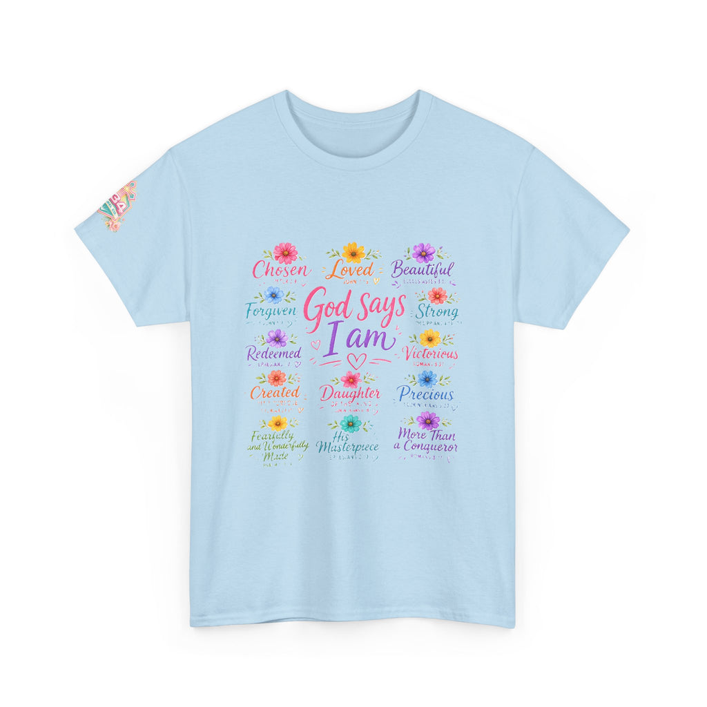 Encouraged by God Floral Tee — What God Says We Are Inspirational Women Shirt