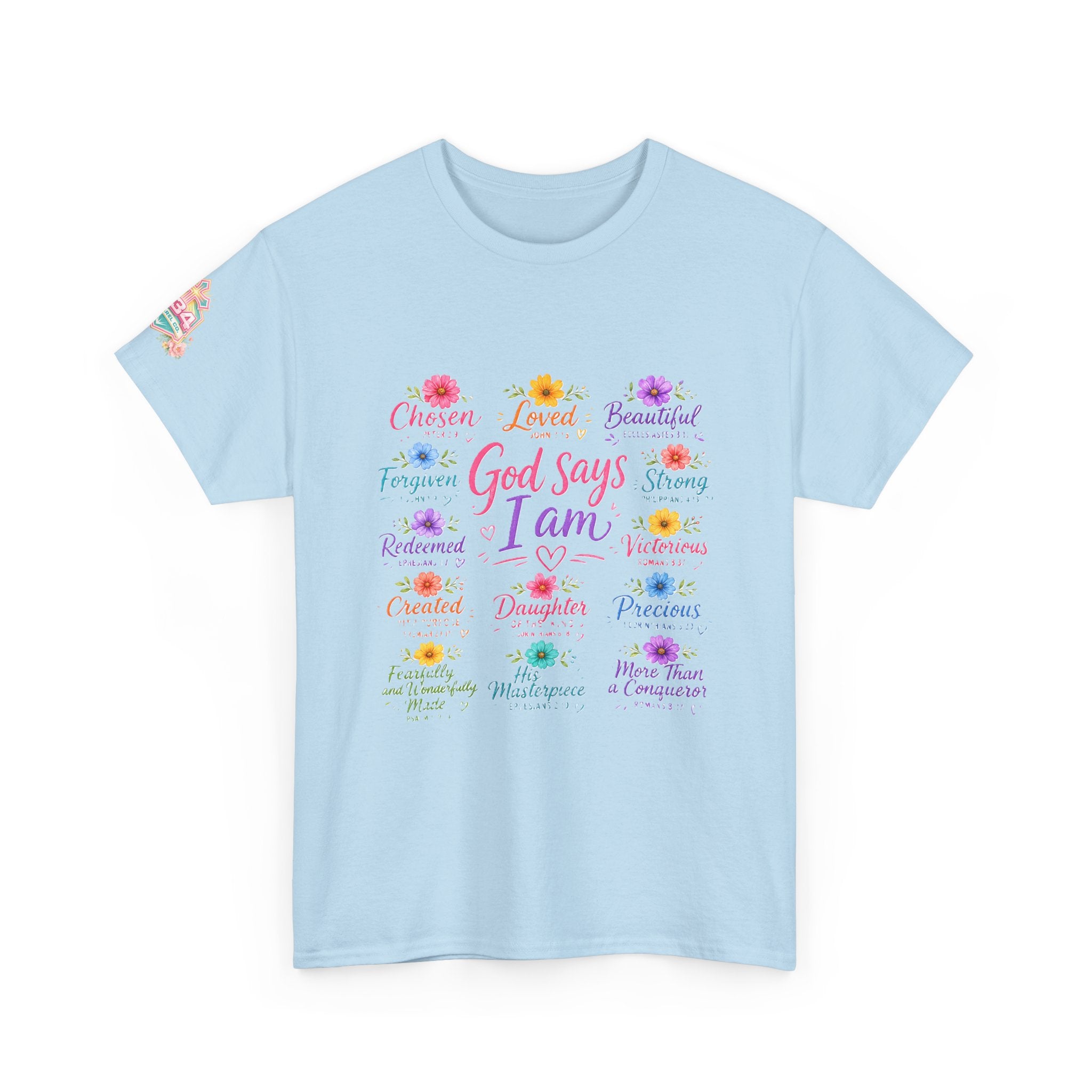 Encouraged by God Floral Tee — What God Says We Are Inspirational Women Shirt