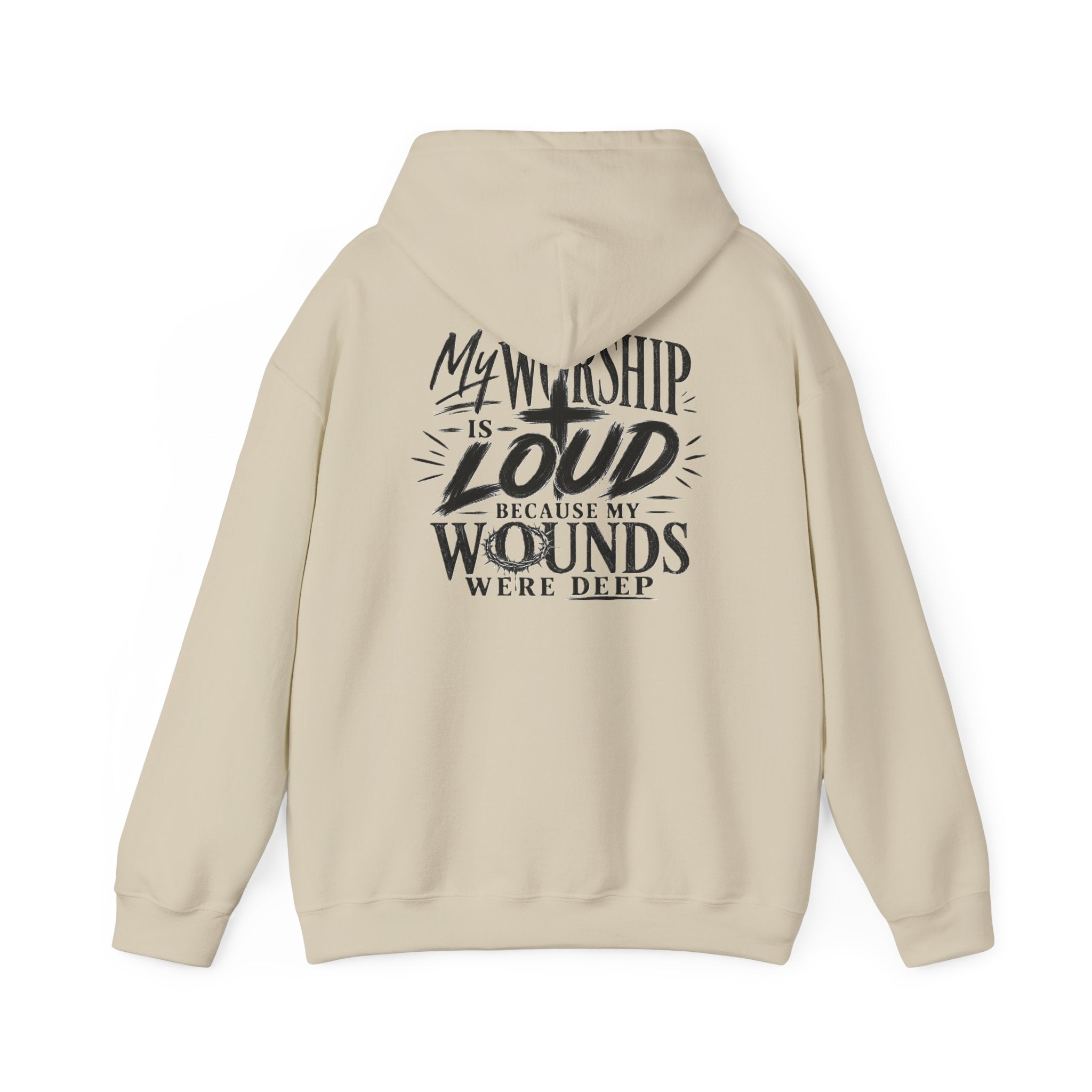 Floral Christian Hoodie — "My Worship Is Loud Because My Wounds Were Deep"