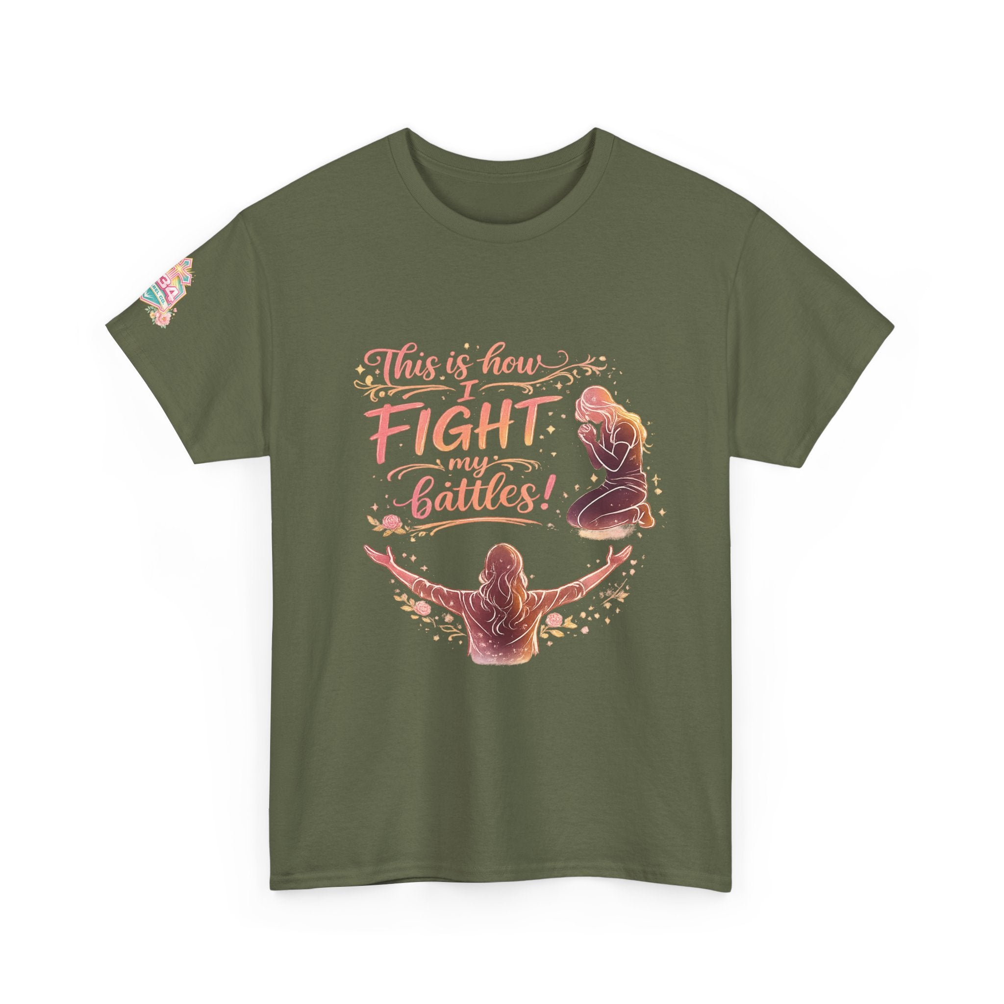 Women's Prayer & Worship Tee — "This Is How I Fight My Battles" Christian T-Shirt