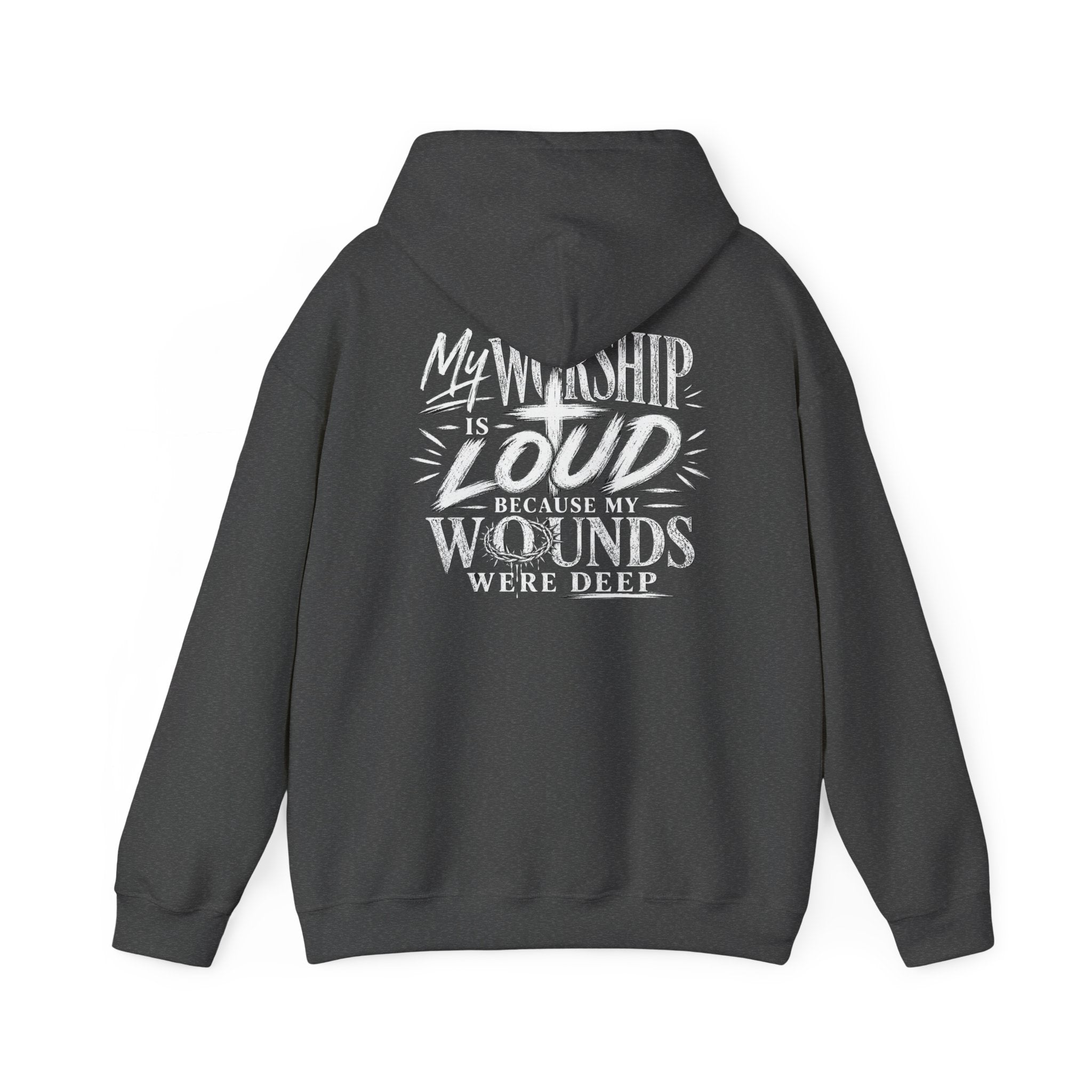 Floral Christian Hoodie — "My Worship Is Loud Because My Wounds Were Deep"
