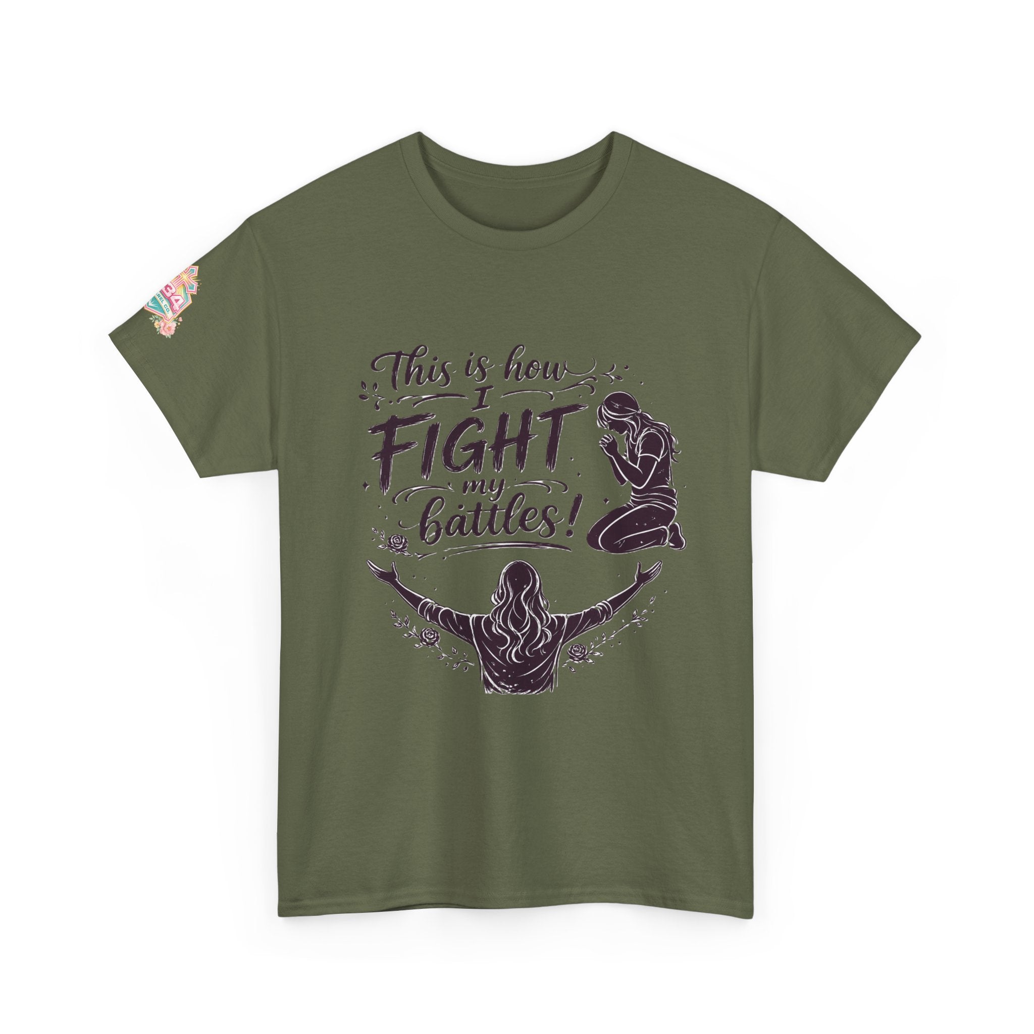 Women's Prayer & Worship Tee — "This Is How I Fight My Battles" Christian T-Shirt