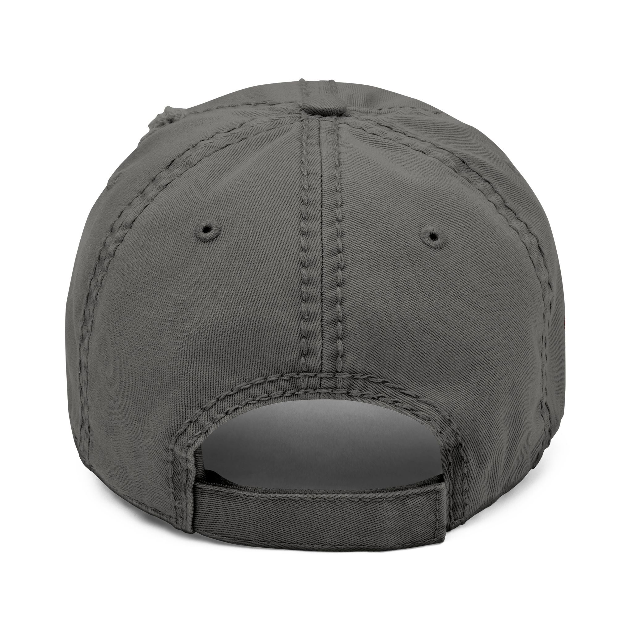 Distressed Dad Hat — “But; Christ” Our Stories Continue!  Embroidered Cap (Romans 5:8, Trust God)