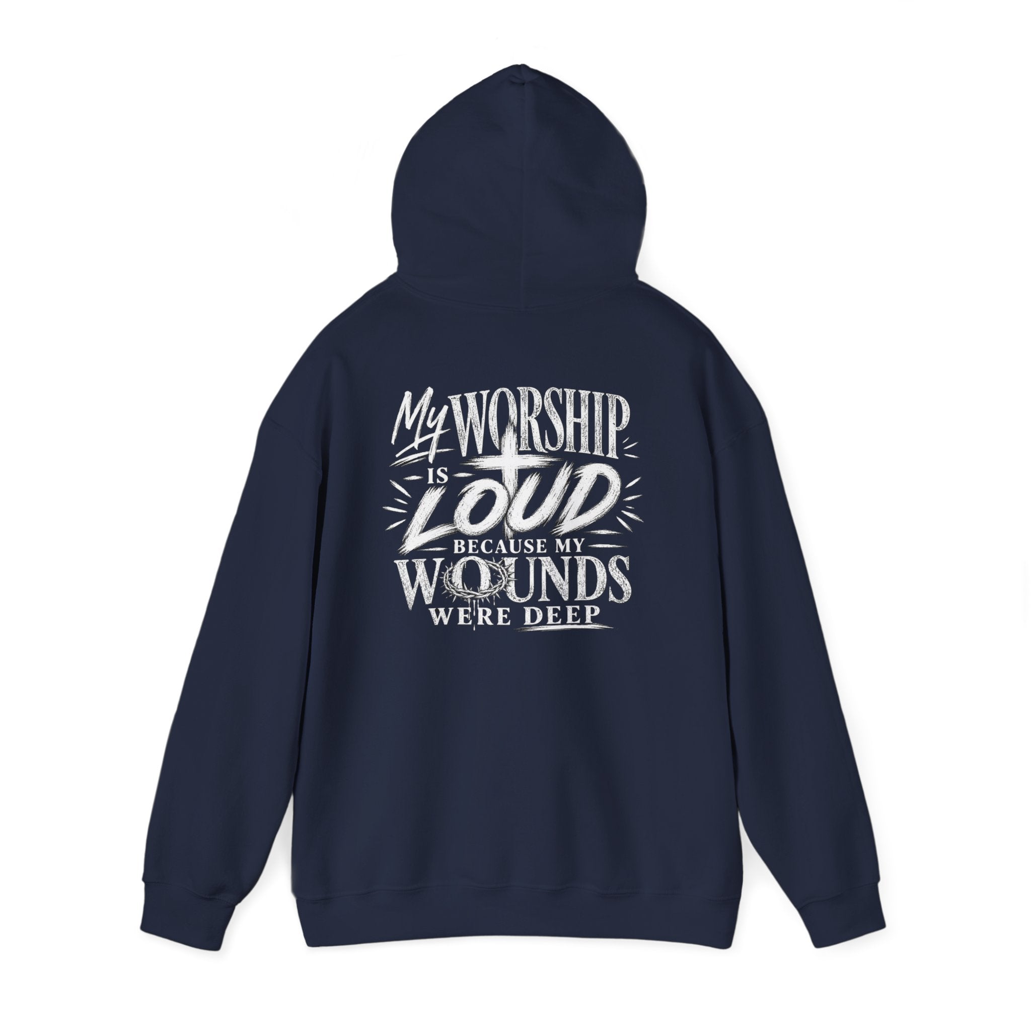 Floral Christian Hoodie — "My Worship Is Loud Because My Wounds Were Deep"