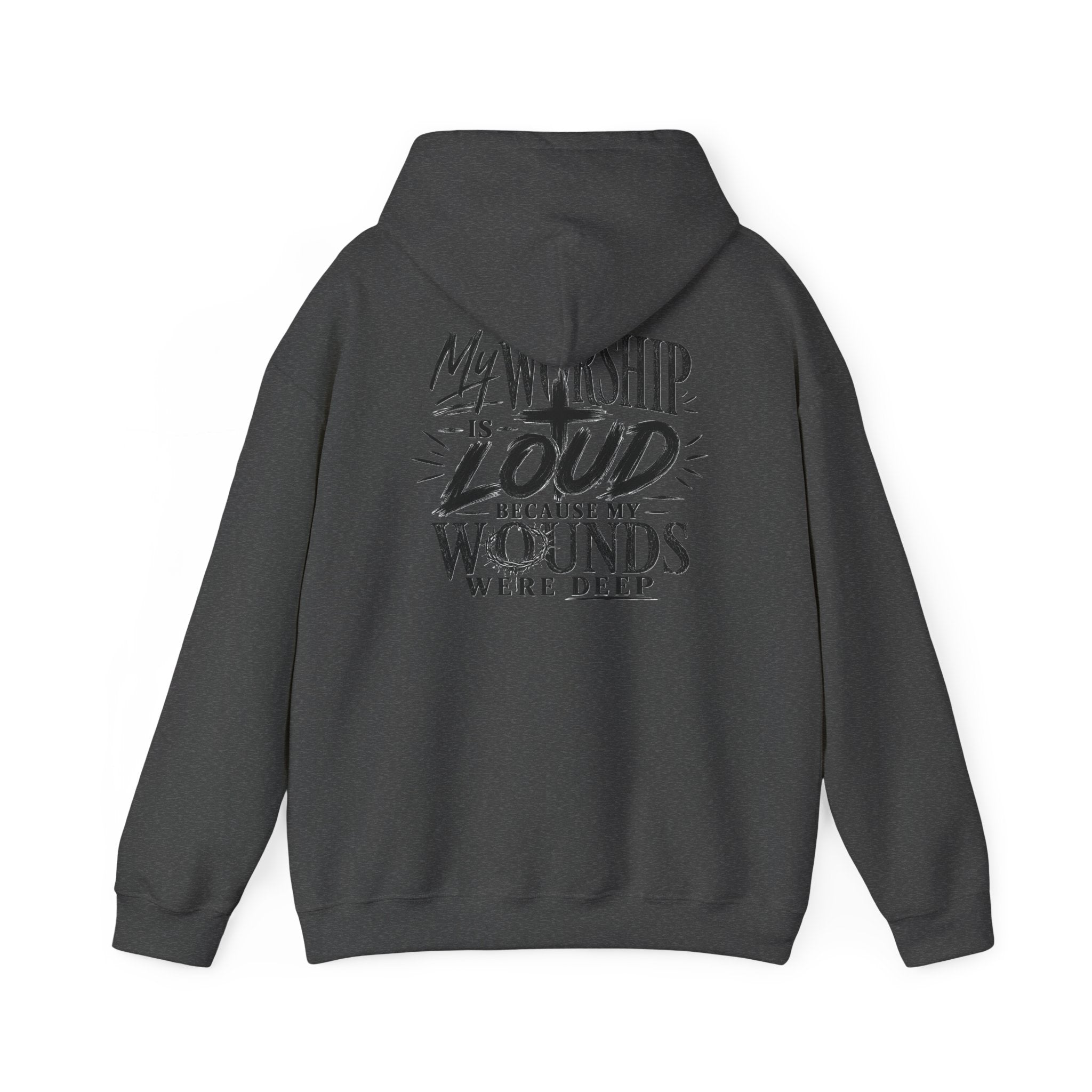 Floral Christian Hoodie — "My Worship Is Loud Because My Wounds Were Deep"