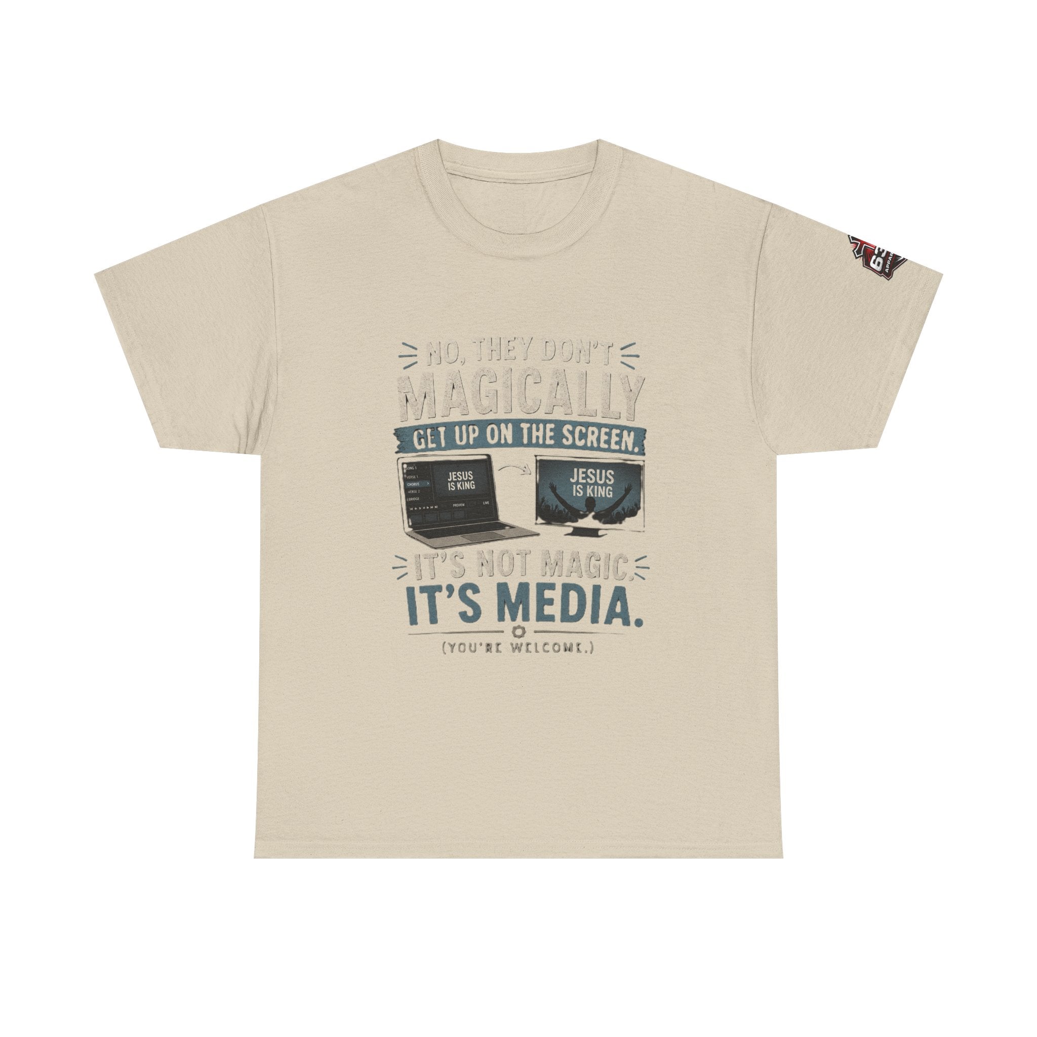 Church Media, Not Magic! Tee — Cheeky Church Media Leader Graphic T-Shirt