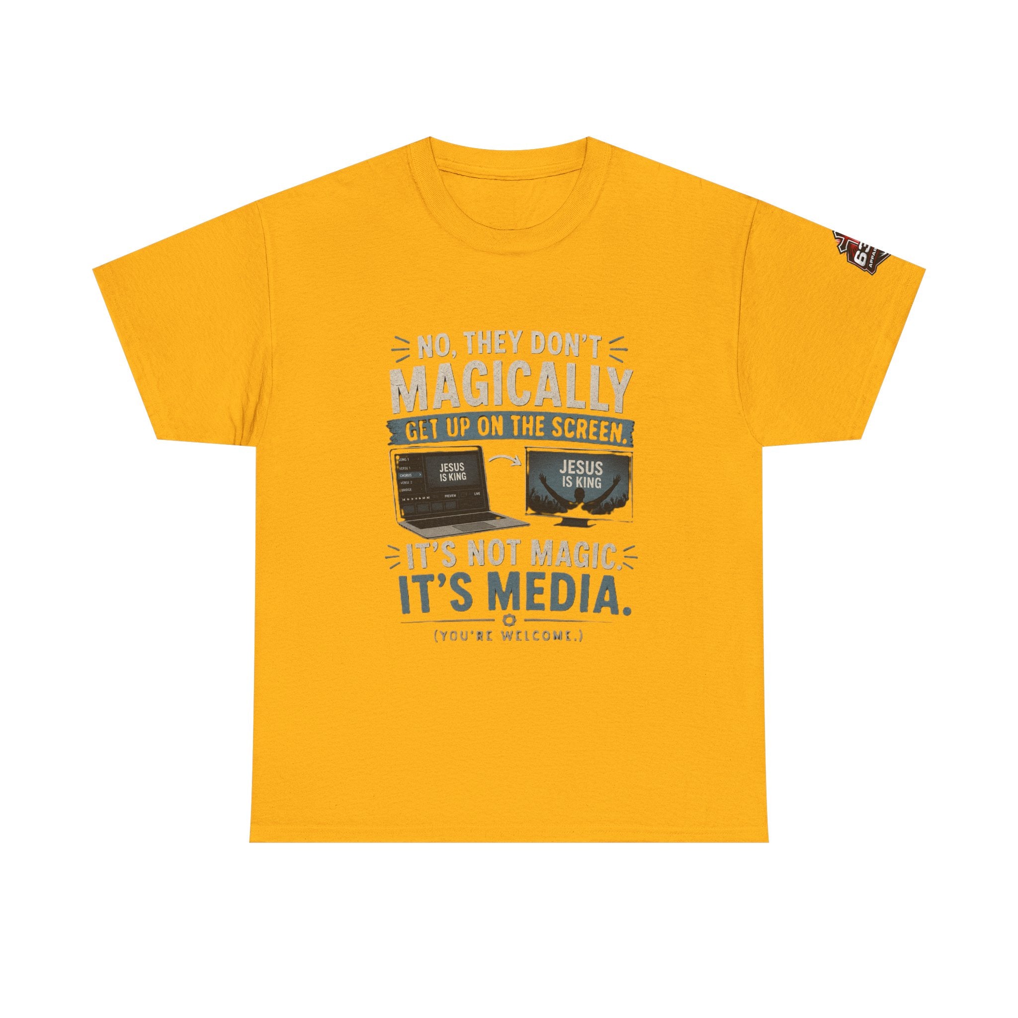 Church Media, Not Magic! Tee — Cheeky Church Media Leader Graphic T-Shirt