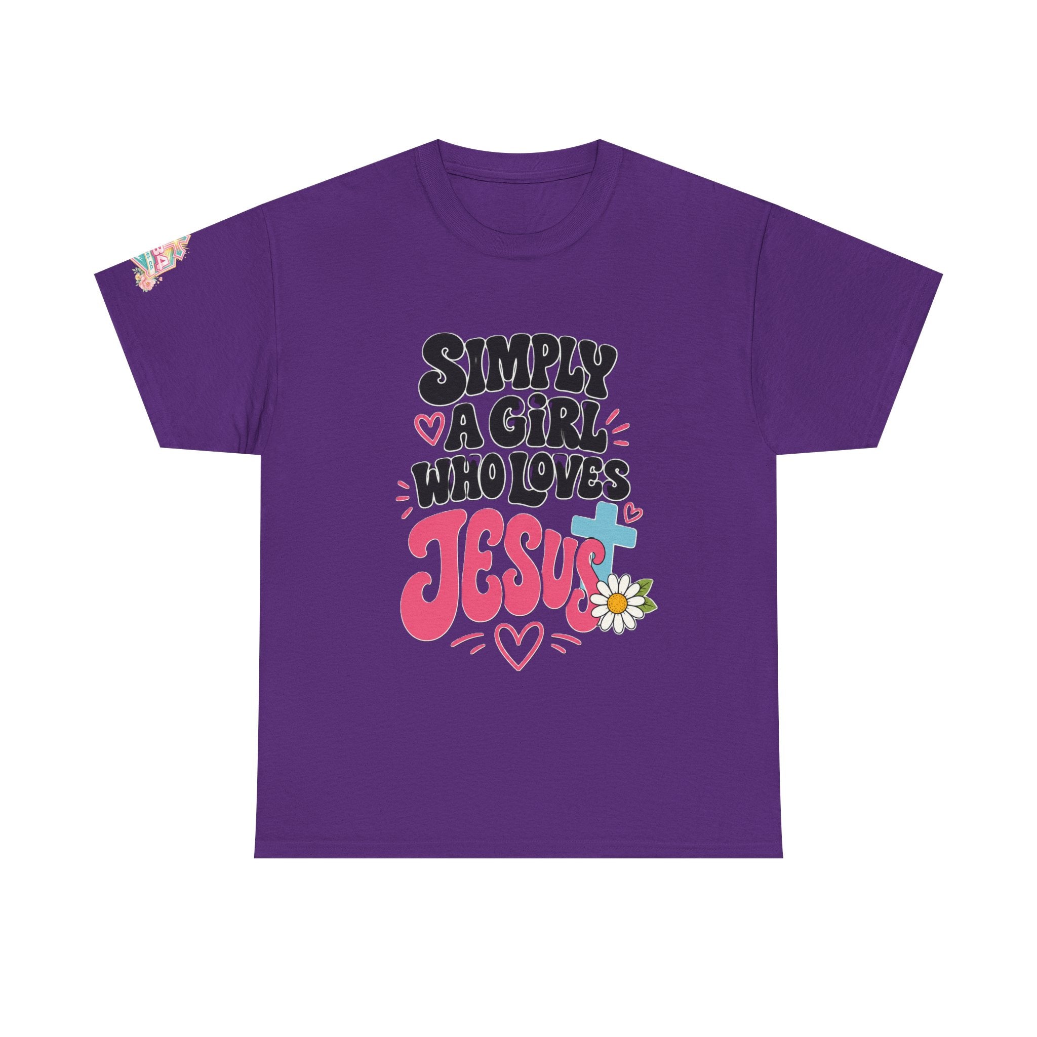 Girl Who Loves Jesus Floral Tee — Bright Colorful Christian Faith Shirt