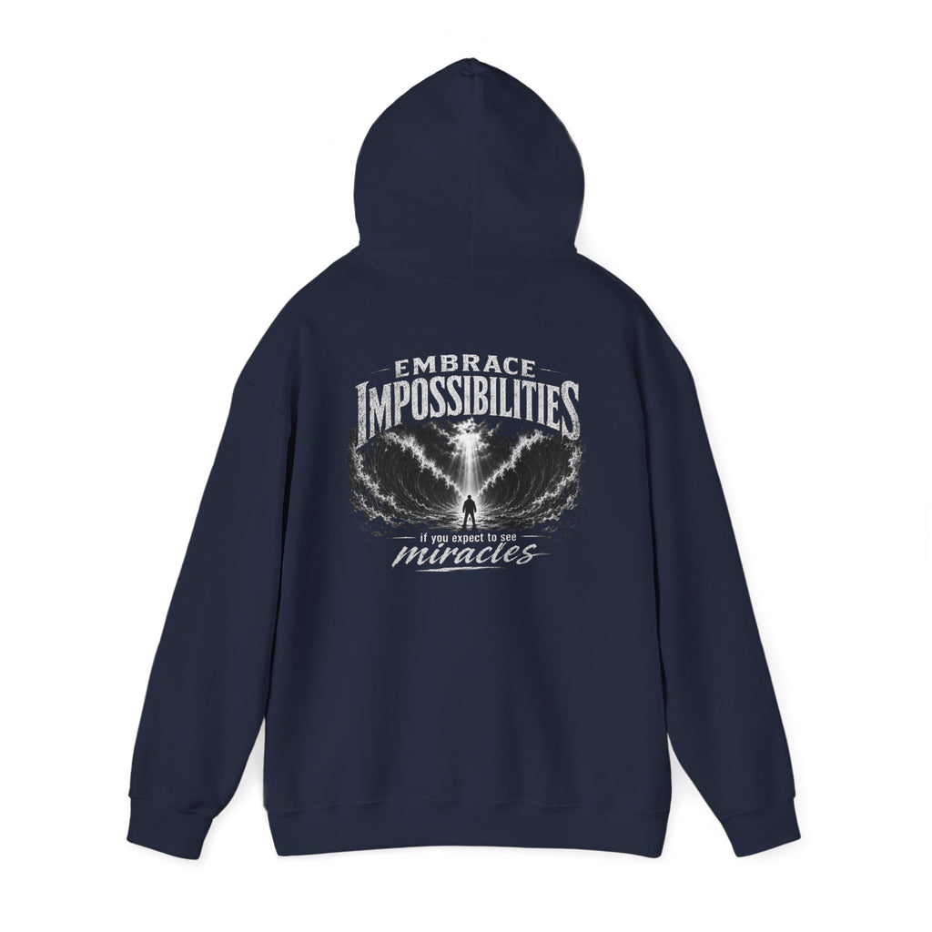Floral Embrace Impossibilities Hooded Sweatshirt — Inspirational 'Expect to See Miracles' Quote