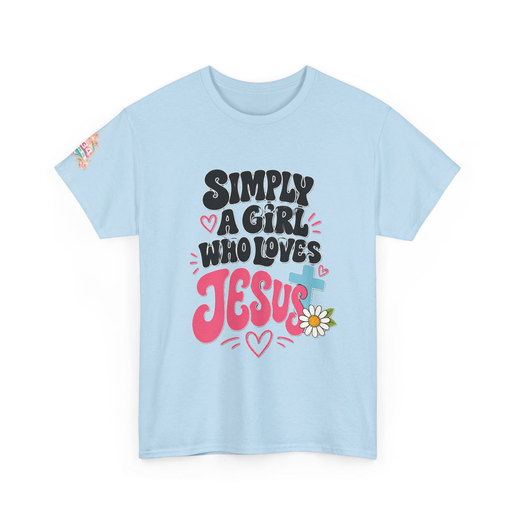 Girl Who Loves Jesus Floral Tee — Bright Colorful Christian Faith Shirt
