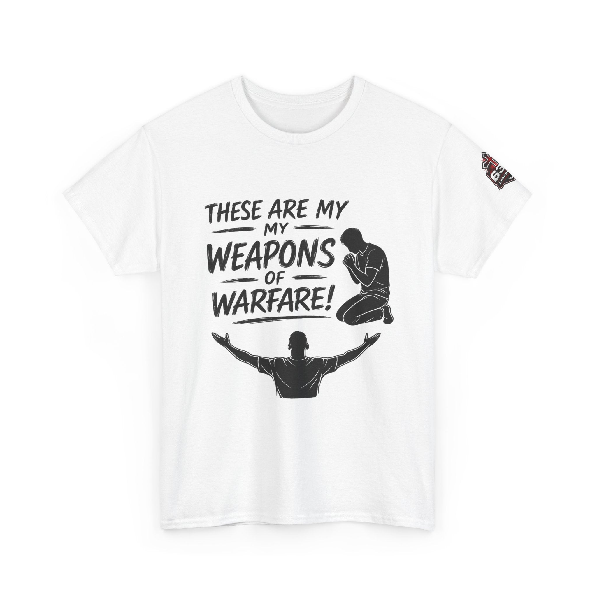 Worship & Prayer Tee — "These Are My Weapons of Warfare" Christian T-Shirt