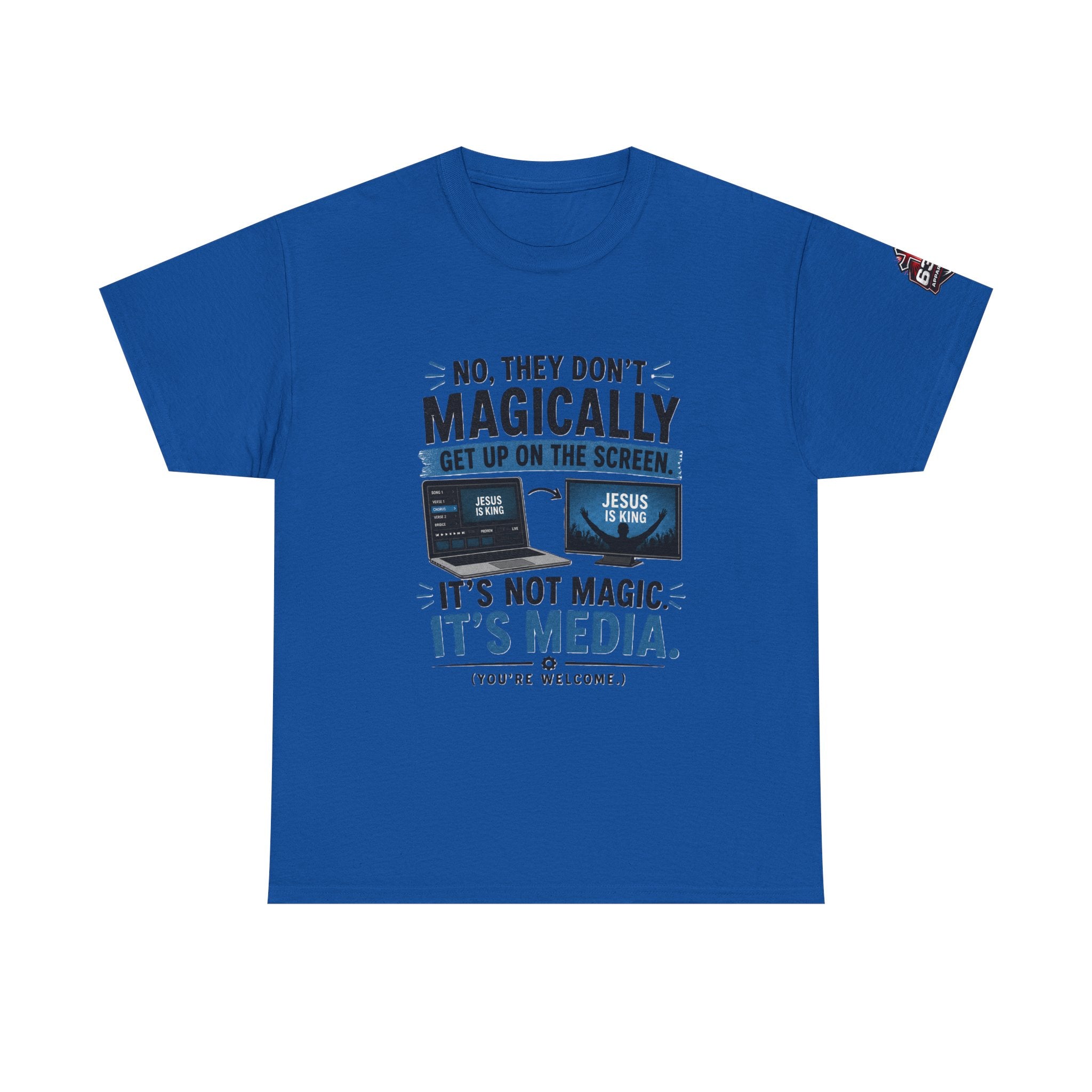 Church Media, Not Magic! Tee — Cheeky Church Media Leader Graphic T-Shirt