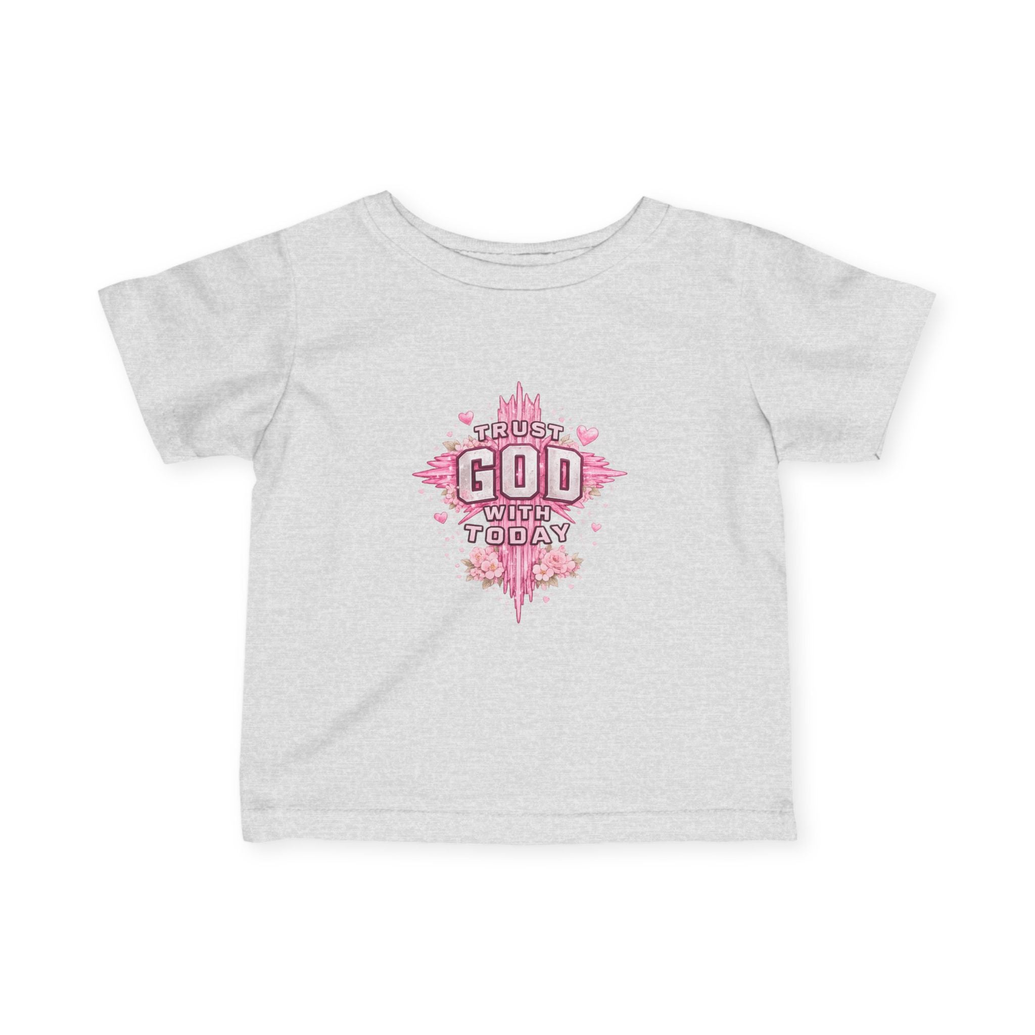 Infant Tee — Pink Cross "Trust God for Today"