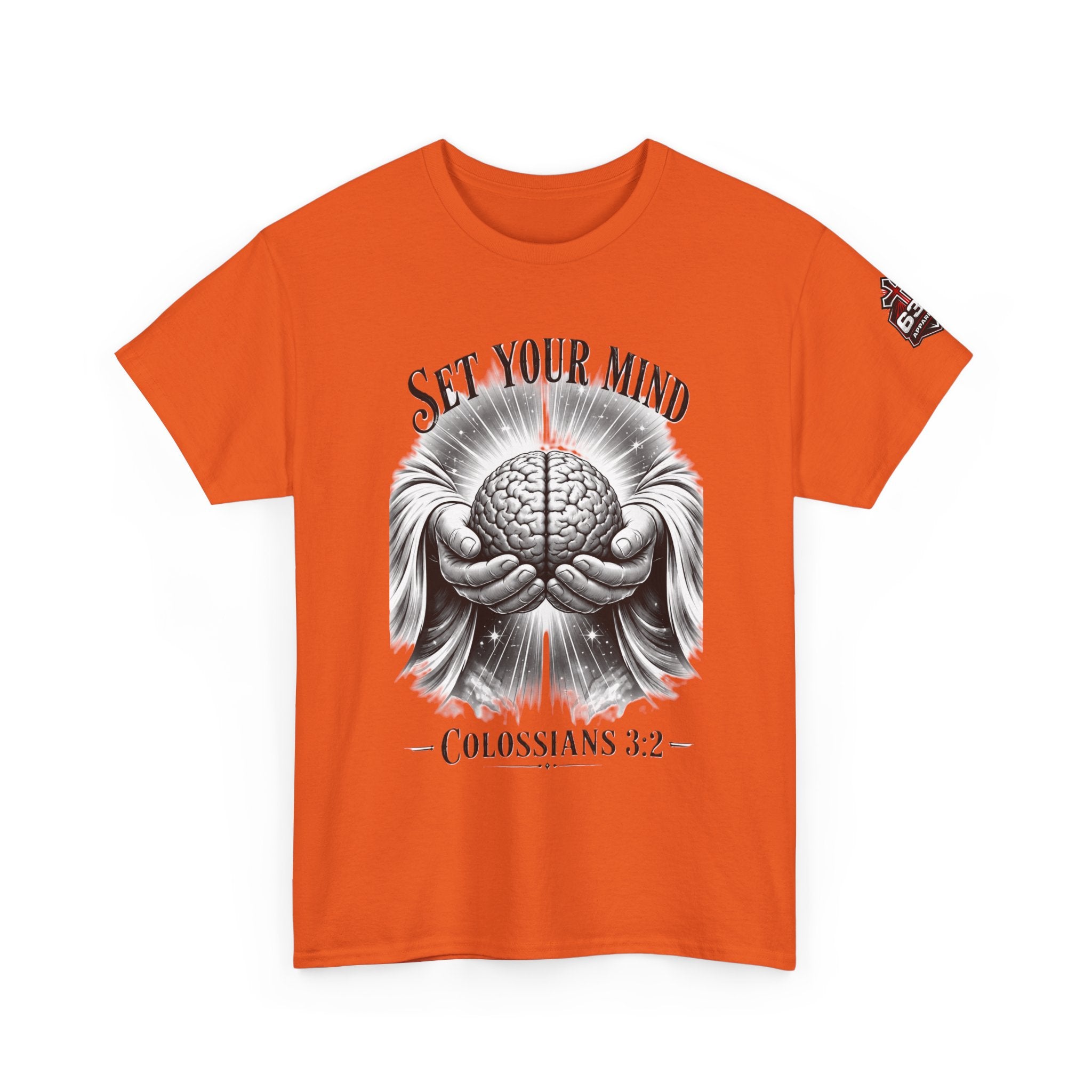 Set Your Mind Colossians Tee — Brain in God’s Hands Christian T‑Shirt