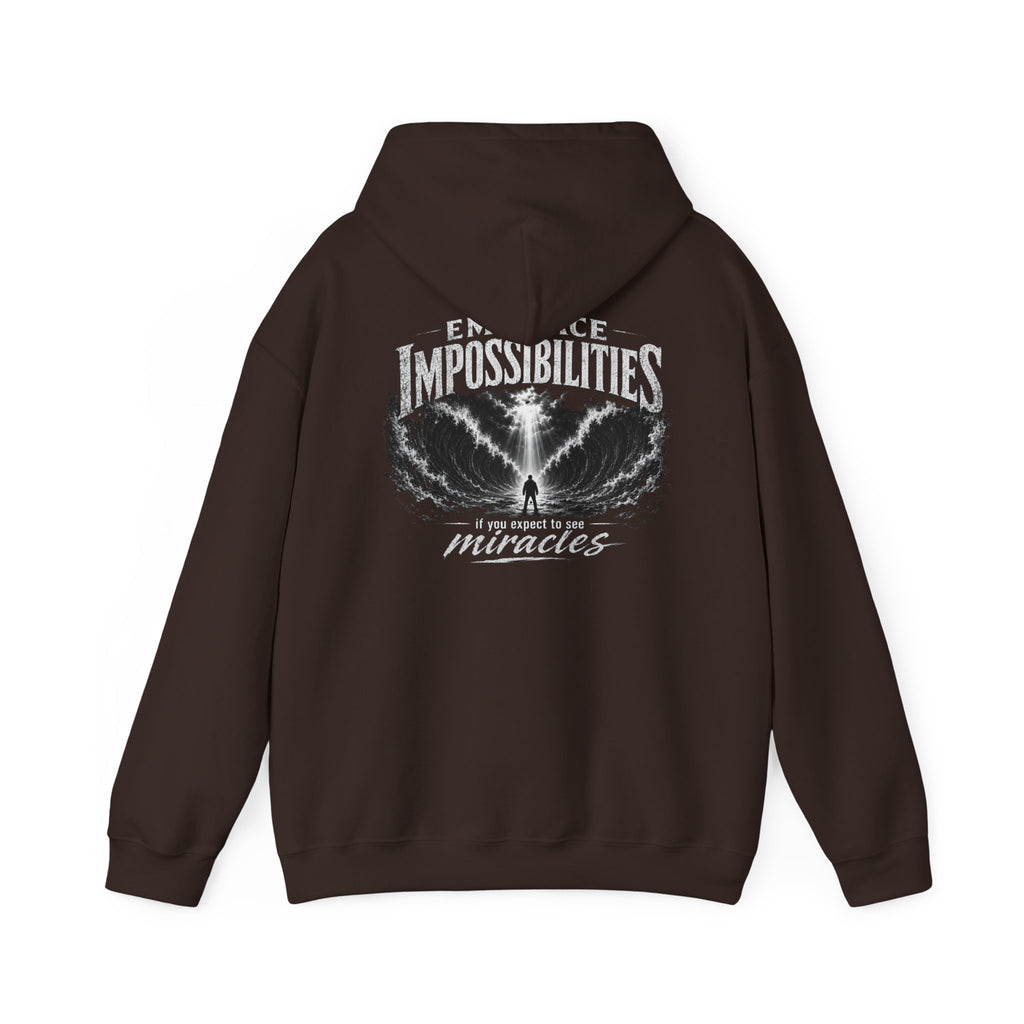 Floral Embrace Impossibilities Hooded Sweatshirt — Inspirational 'Expect to See Miracles' Quote